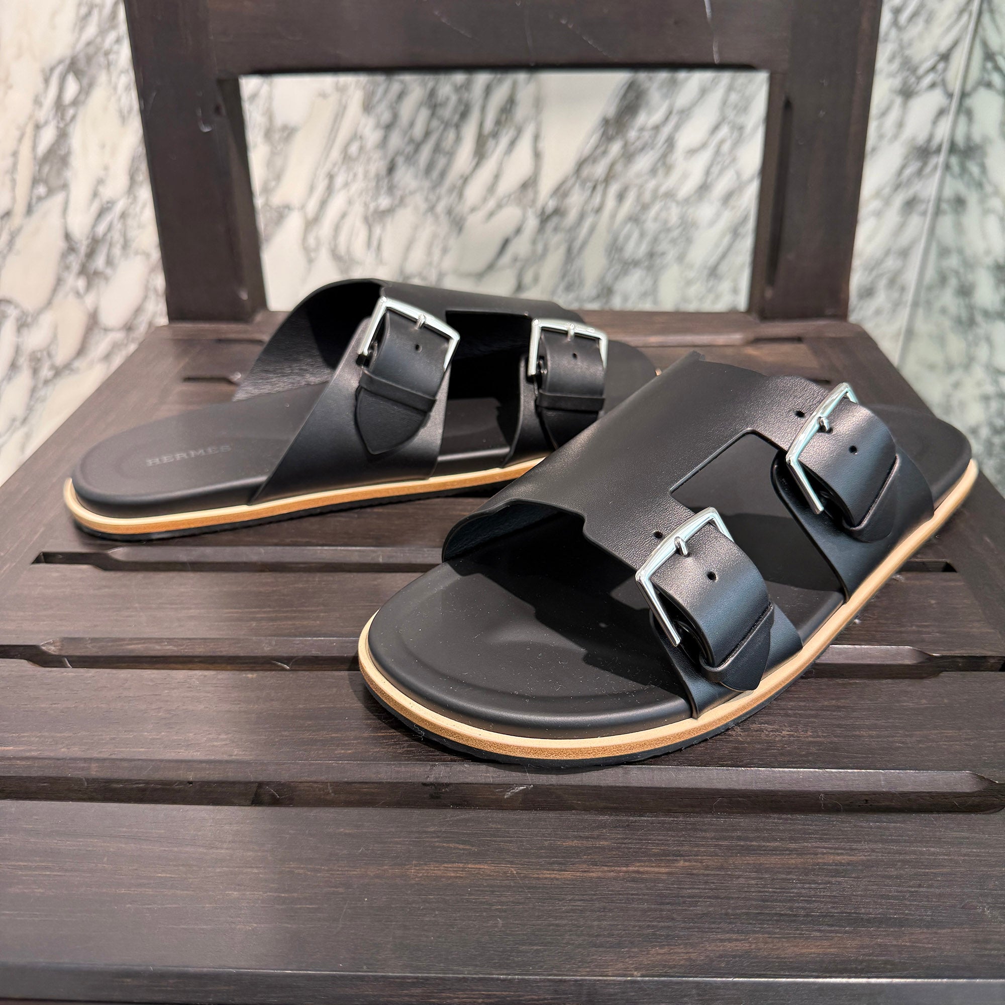 HERMES "NAXOS" Leather Sandal H262914ZH01390 Size 43(JP約28cm) エルメス "ナクソス" レザーサンダル サイズ43(JP約28cm)