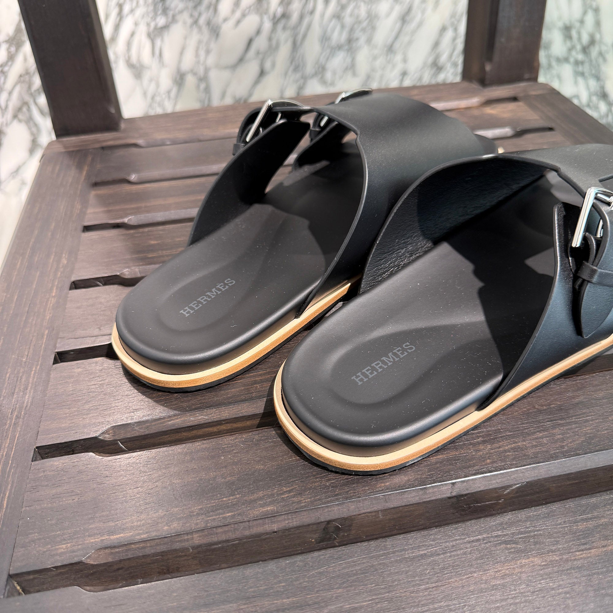 HERMES "NAXOS" Leather Sandal H262914ZH01390 Size 43(JP約28cm) エルメス "ナクソス" レザーサンダル サイズ43(JP約28cm)