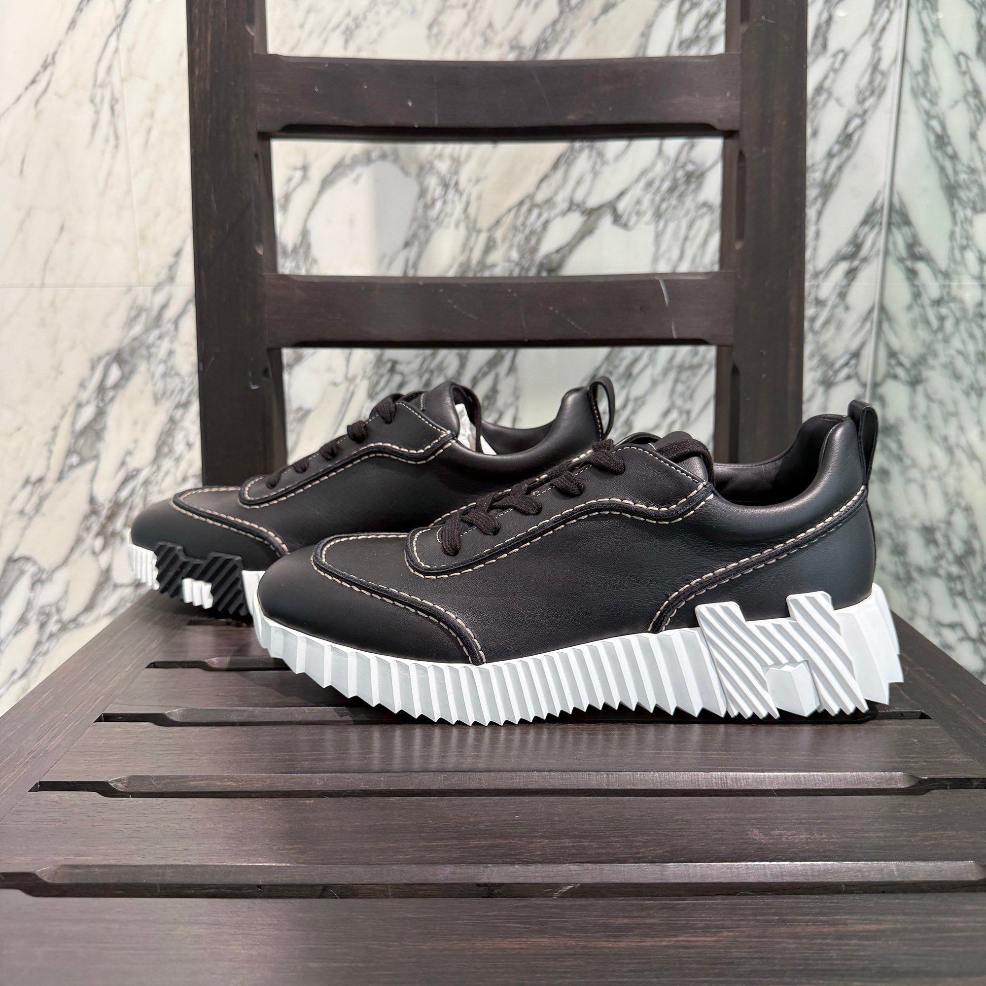 HERMES "NEXT" Leather Sneakers H262891ZH01390 Size 42.5(JP約27,5cm) エルメス "ネクスト" レザースニーカー サイズ42.5(JP約27,5cm)