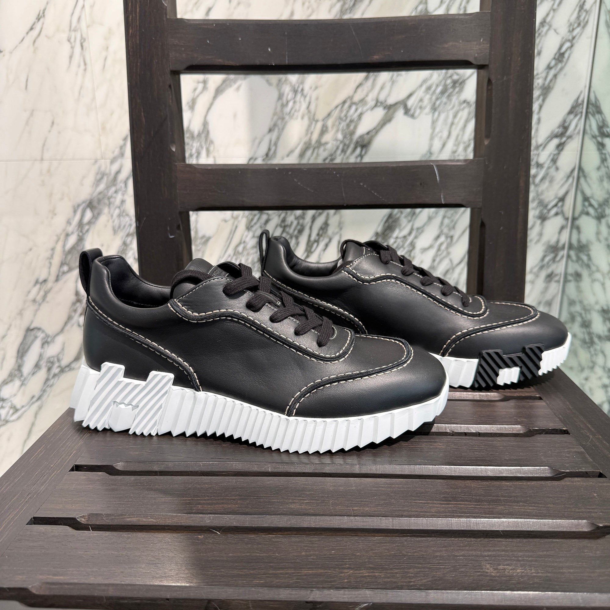 HERMES "NEXT" Leather Sneakers H262891ZH01390 Size 42.5(JP約27,5cm) エルメス "ネクスト" レザースニーカー サイズ42.5(JP約27,5cm)