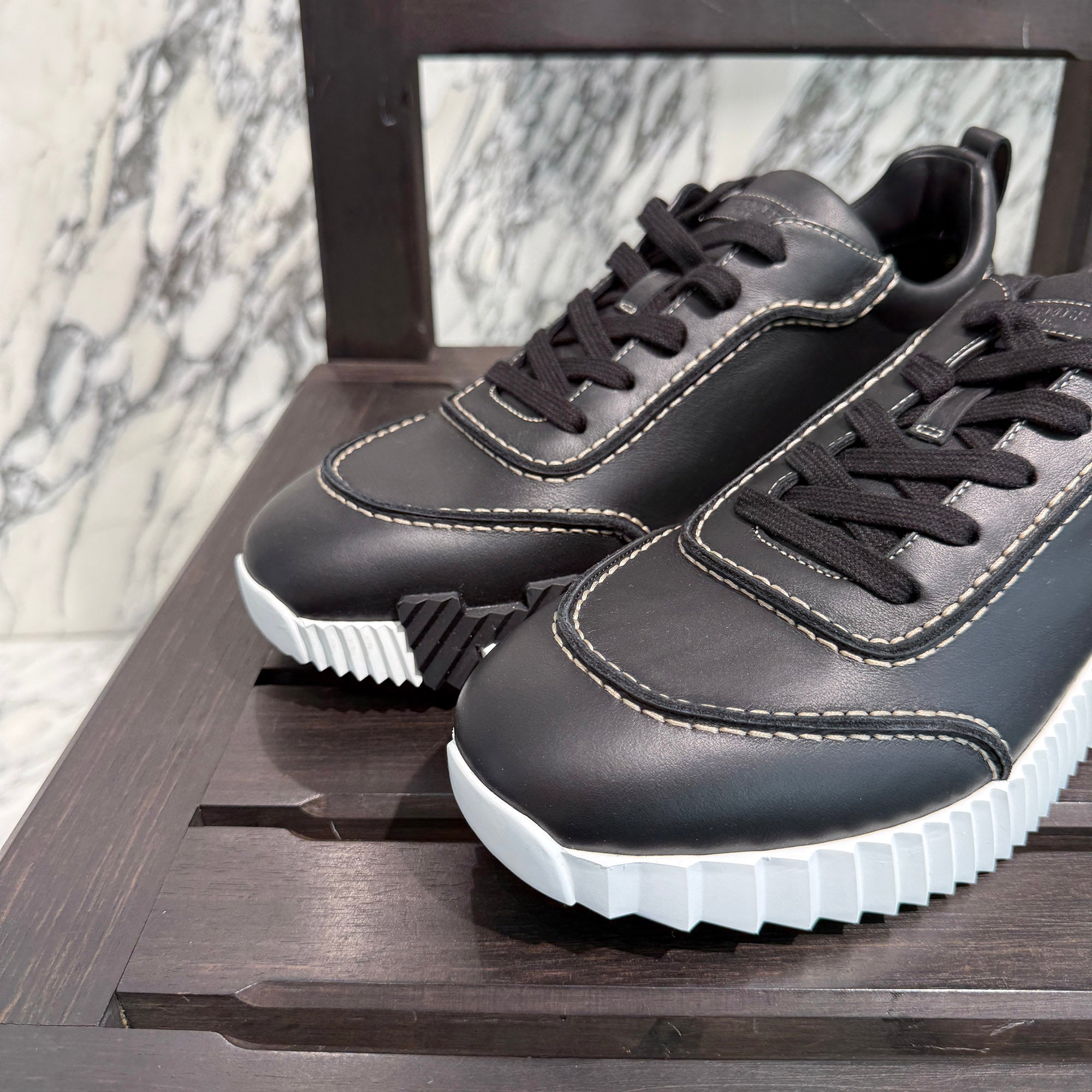 HERMES "NEXT" Leather Sneakers H262891ZH01390 Size 42.5(JP約27,5cm) エルメス "ネクスト" レザースニーカー サイズ42.5(JP約27,5cm)