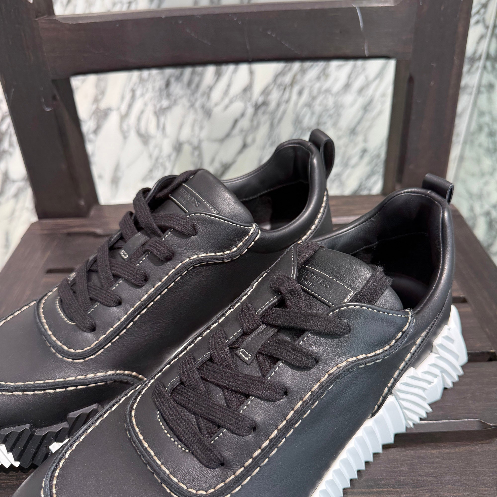 HERMES "NEXT" Leather Sneakers H262891ZH01390 Size 42.5(JP約27,5cm) エルメス "ネクスト" レザースニーカー サイズ42.5(JP約27,5cm)