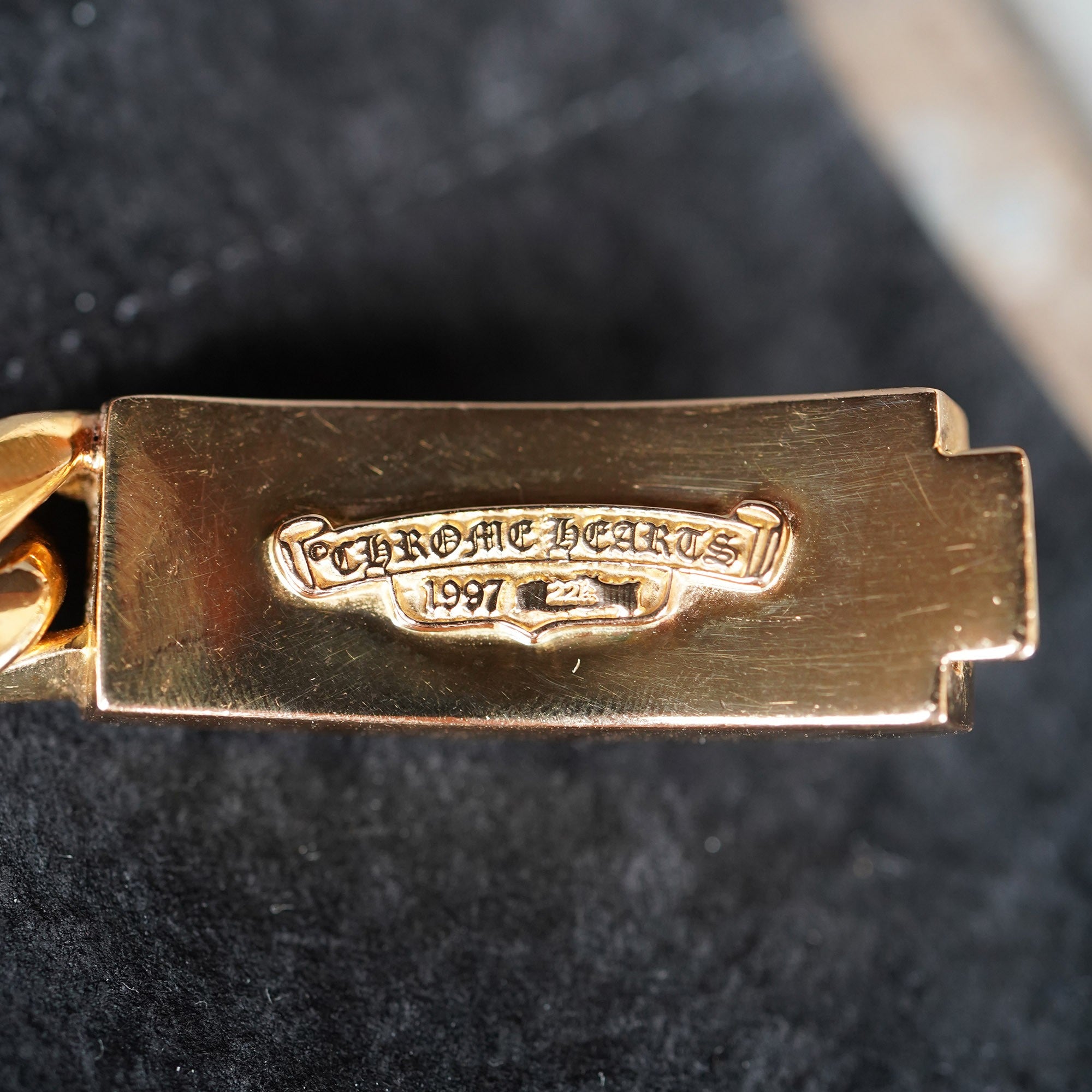 CHROME HEARTS 22K Floral Cross ID Bracelet 13LINK クロムハーツ 22K フローラルクロス ID ブレスレット 13リンク