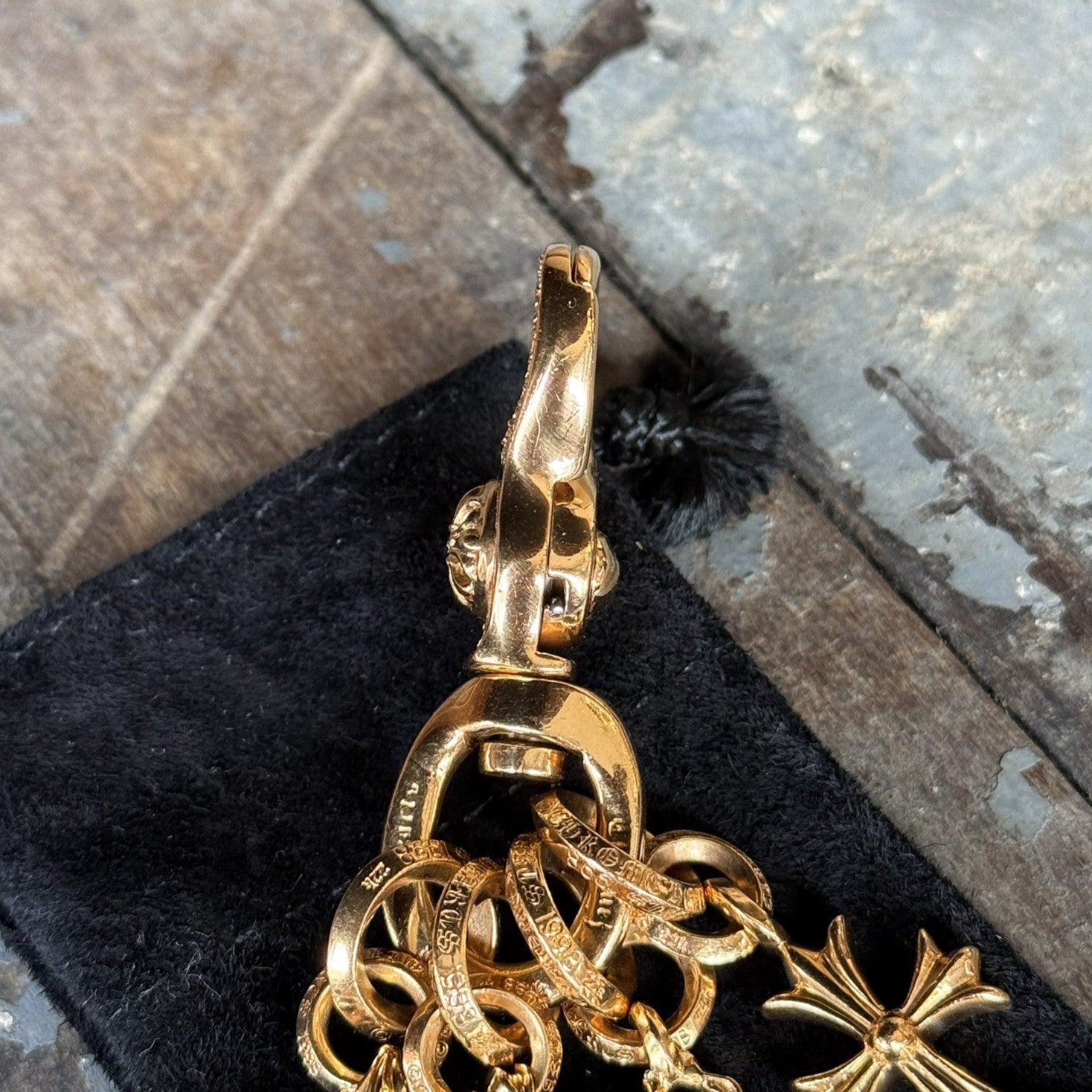 CHROME HEARTS 22K CLIP Swivel Cross Multi Pave Diamond クロムハーツ 22K クリップ スイベル クロス マルチ パヴェダイアモンド