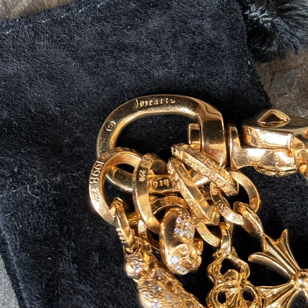 CHROME HEARTS 22K CLIP Swivel Cross Multi Pave Diamond クロムハーツ 22K クリップ スイベル クロス マルチ パヴェダイアモンド