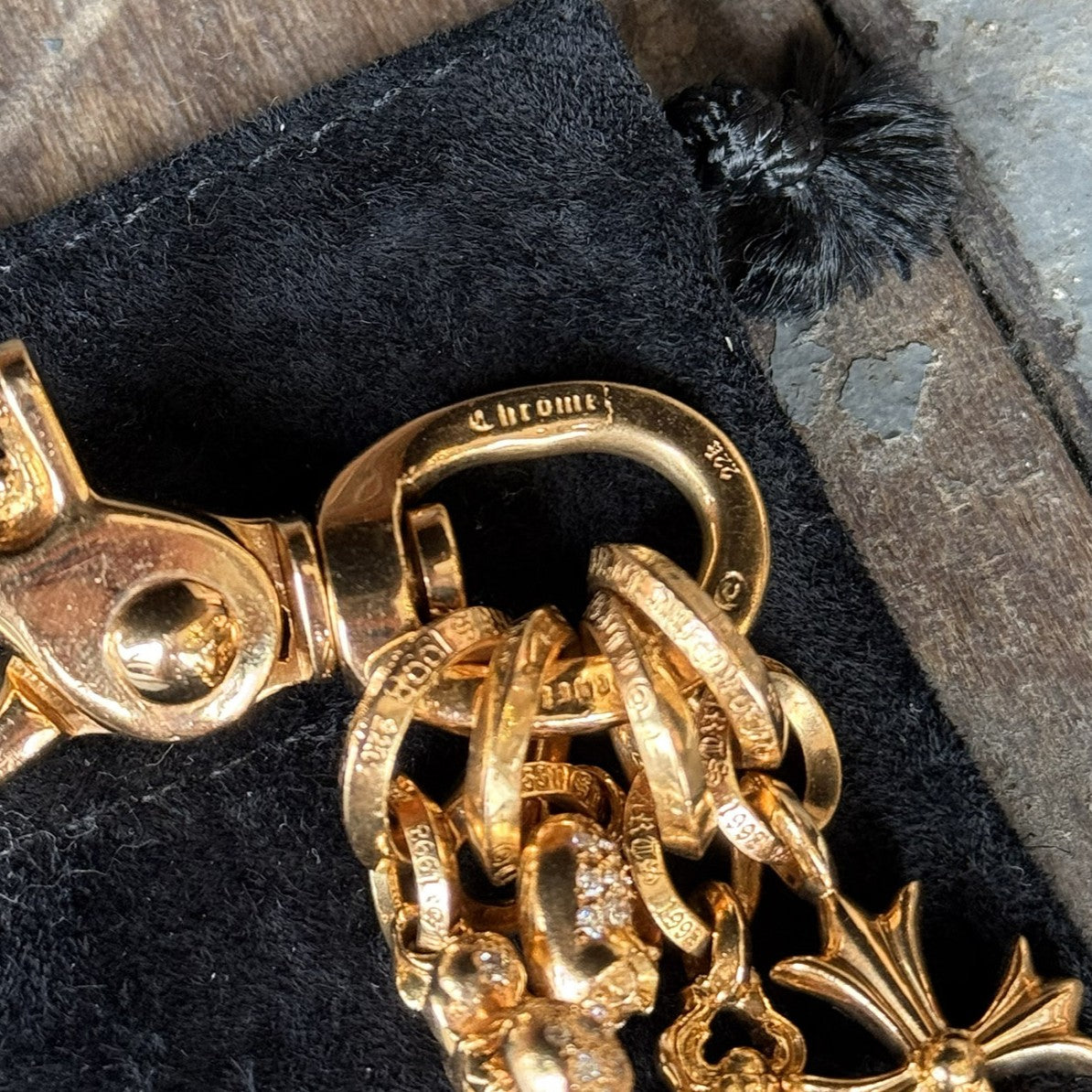 CHROME HEARTS 22K CLIP Swivel Cross Multi Pave Diamond クロムハーツ 22K クリップ スイベル クロス マルチ パヴェダイアモンド