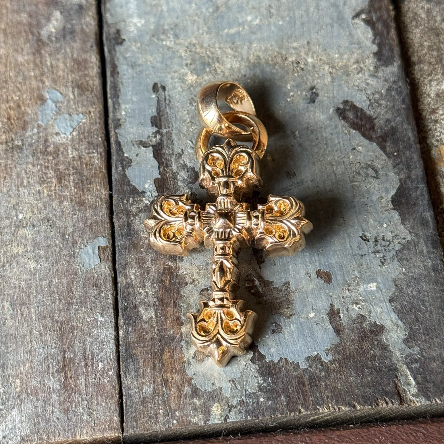 CHROME HEARTS 22K Filigree Cross Pendent XS With Bail クロムハーツ 22K フィリグリークロス ペンダントXS ウィズベイル (コピー)
