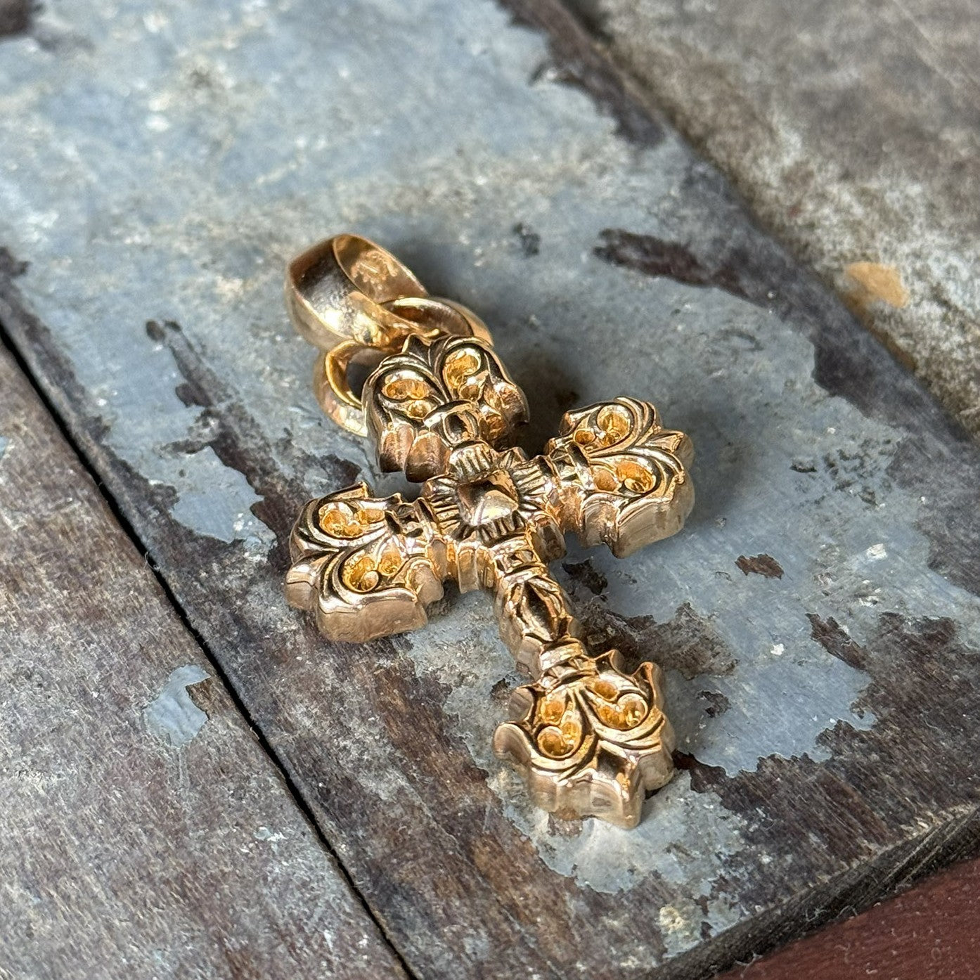 CHROME HEARTS 22K Filigree Cross Pendent XS With Bail クロムハーツ 22K フィリグリークロス ペンダントXS ウィズベイル (コピー)