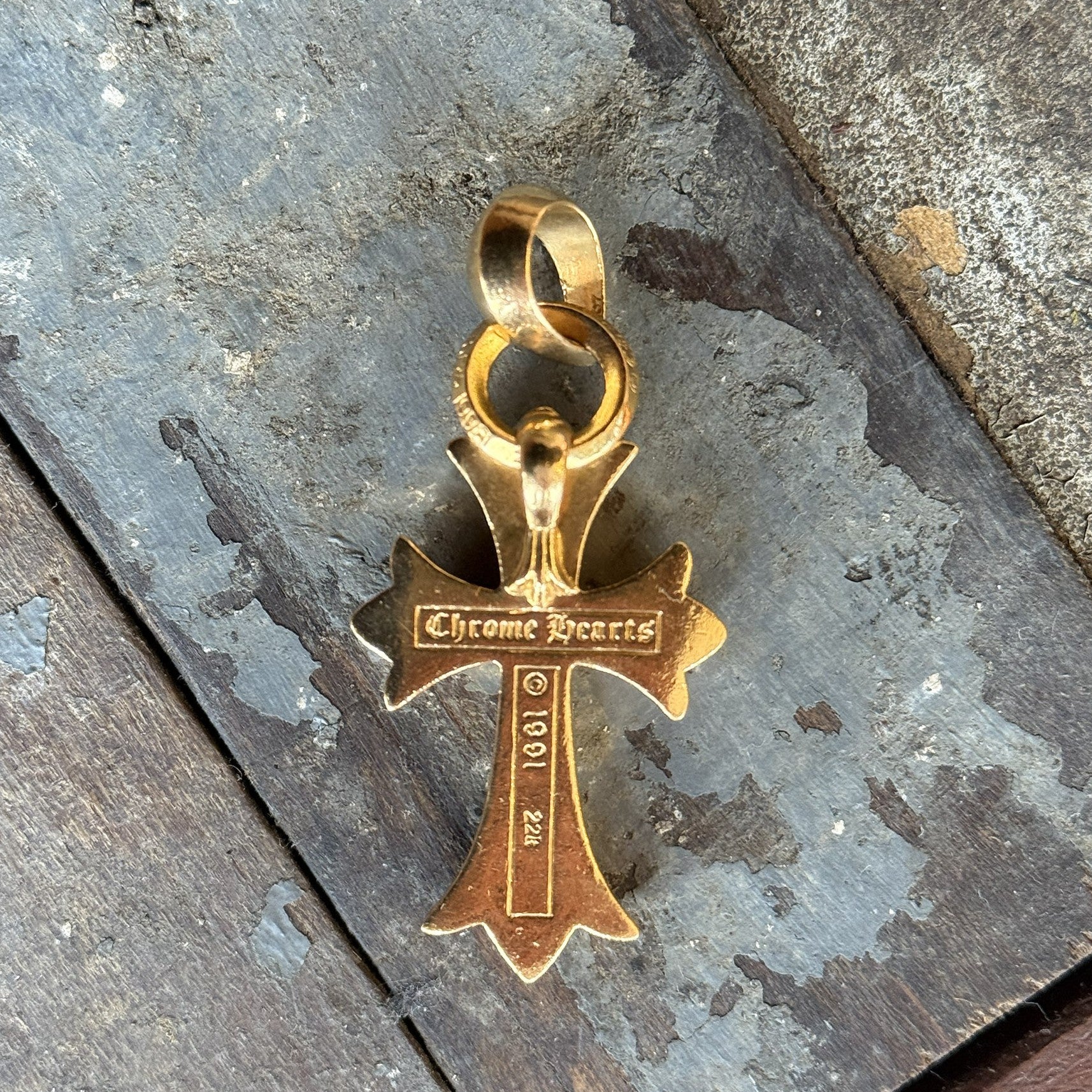 CHROME HEARTS 22K Small CH Cross Pave Diamond With Bail Pendent Top クロムハーツ 22K スモール CHクロス パヴェダイヤモンド ウィズ ベイル ペンダントトップ