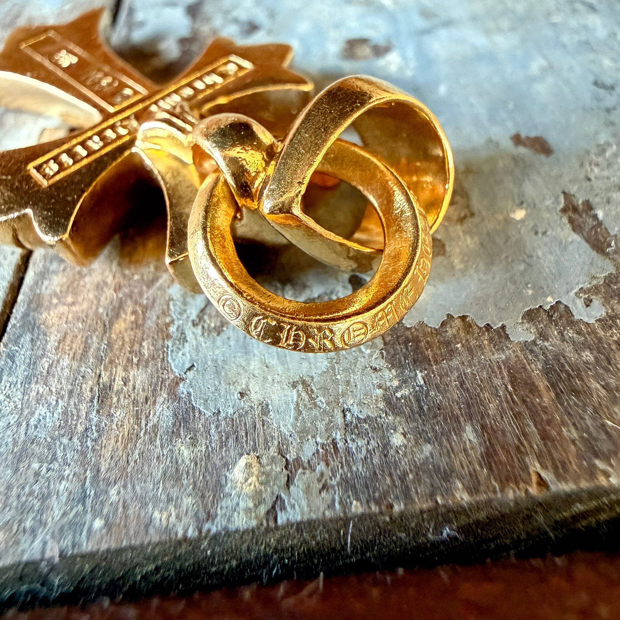 CHROME HEARTS 22K Small CH Cross Pave Diamond With Bail Pendent Top クロムハーツ 22K スモール CHクロス パヴェダイヤモンド ウィズ ベイル ペンダントトップ