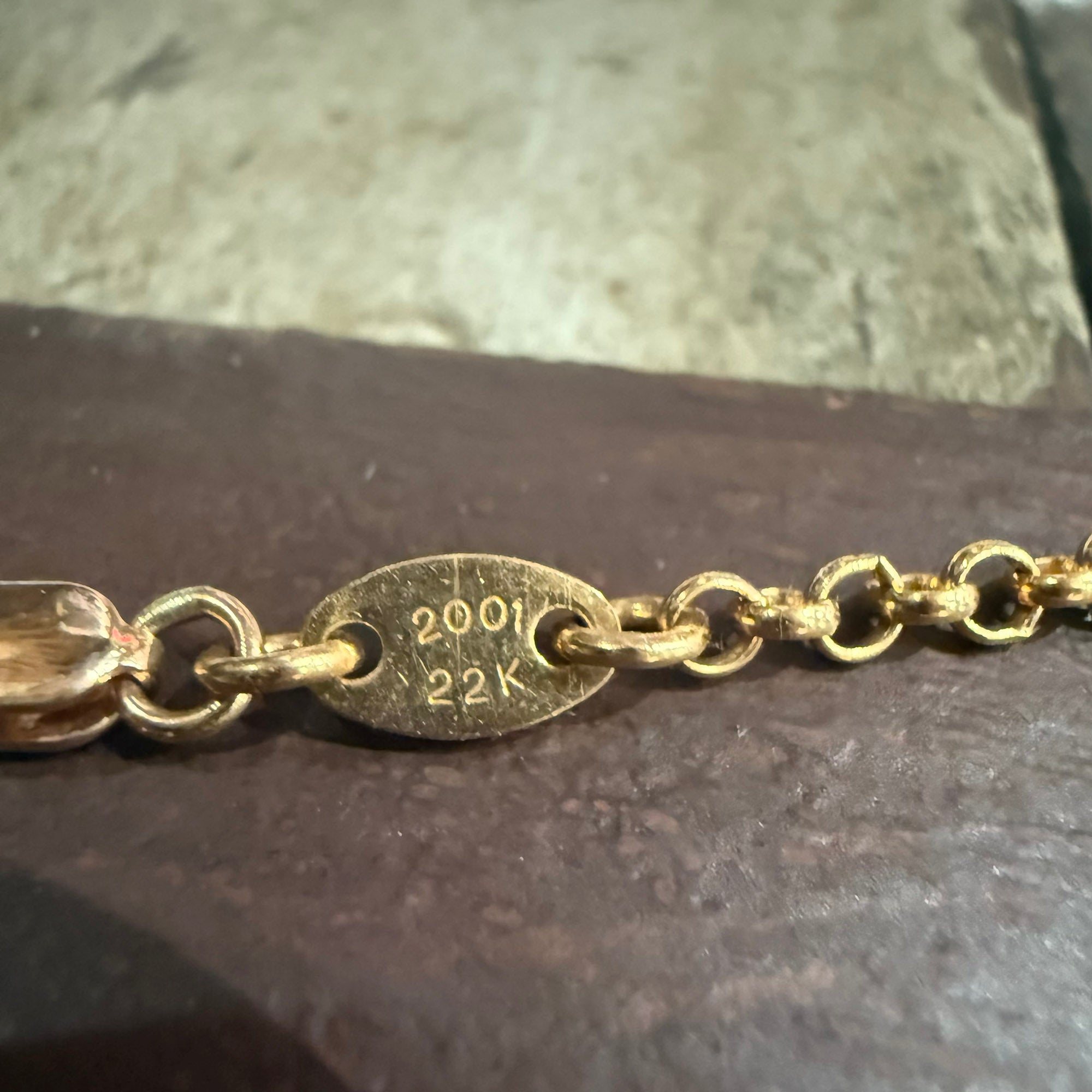 CHROME HEARTS 22K Safety Pin 1 Diamond Roll Chain Necklace Size 18 Inch クロムハーツ 22K セーフティピン 1ダイヤモンド ロールチェーン ネックレス 18インチ