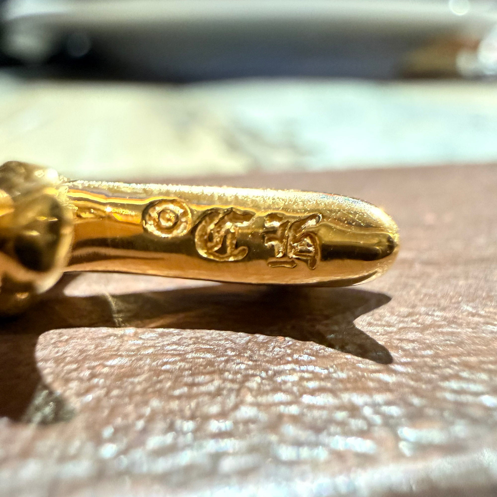 CHROME HEARTS 22K Tiny Fat Cross Pave Emerald Pendant Top クロムハーツ 22K タイニーファット クロス パヴェエメラルド ペンダントトップ