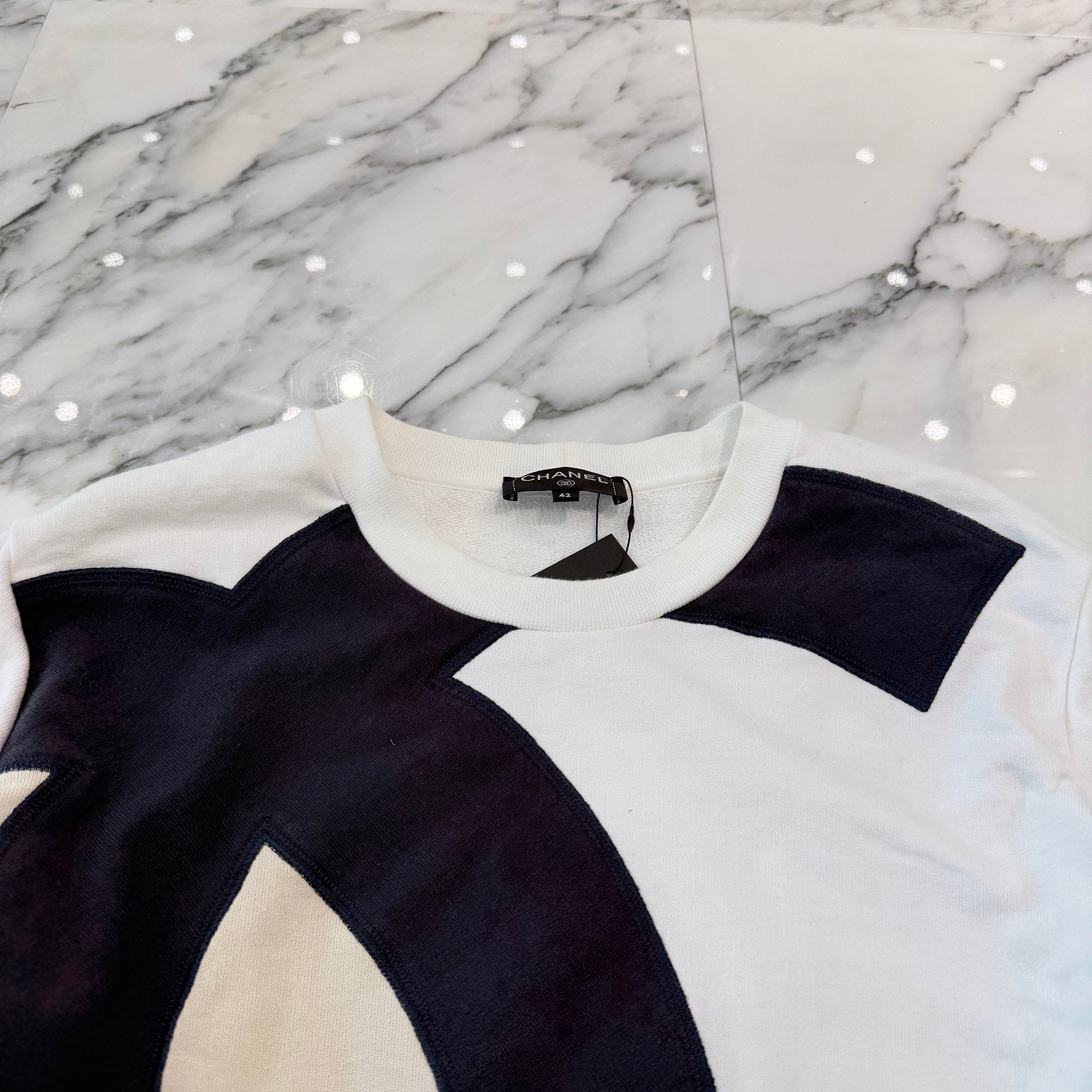 CHANEL 2018SS Large CC Mark Cotton Sweat Shirt P76509K10994 Size 42 シャネル ラージ ココマーク コットン スウェット シャツ サイズ42
