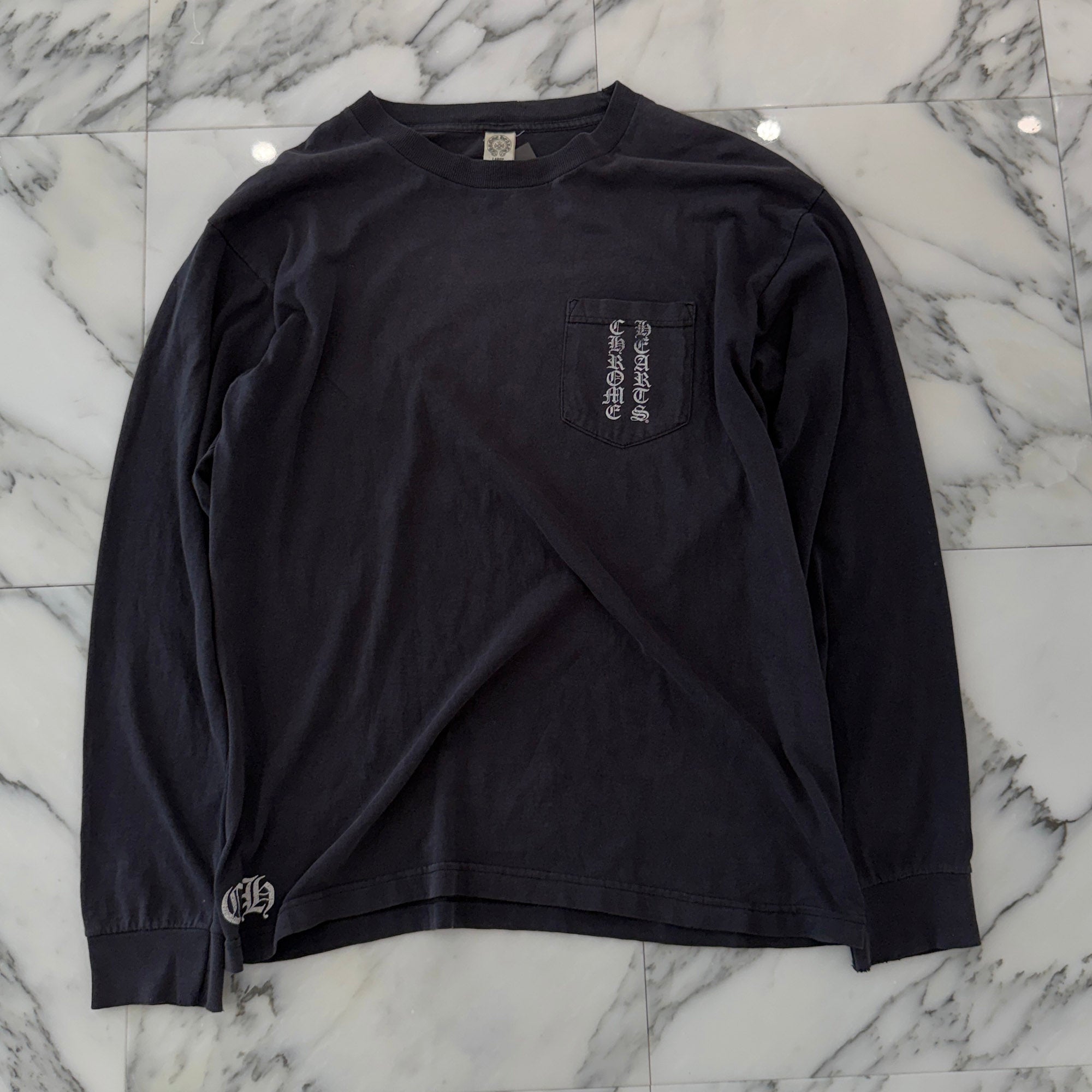 CHROME HEARTS Vertical Logo RS3 Cross Long Sleeve Tee Size L クロムハーツ ヴァーティカルロゴ RS3 クロス ロングスリーブTシャツ サイズL