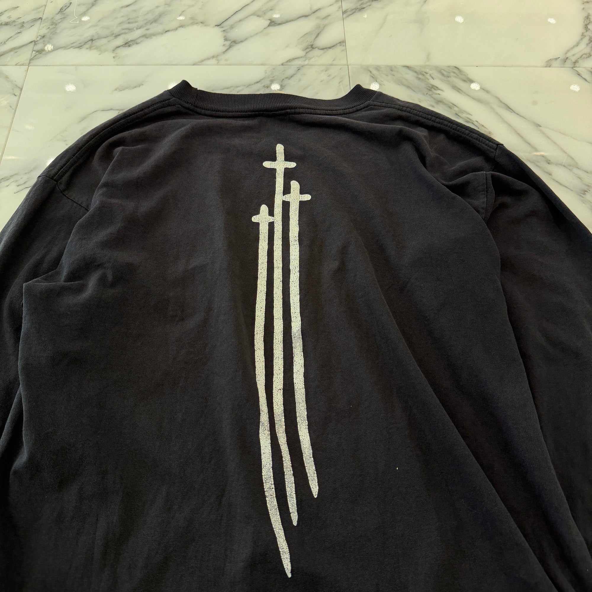 CHROME HEARTS Vertical Logo RS3 Cross Long Sleeve Tee Size L クロムハーツ ヴァーティカルロゴ RS3 クロス ロングスリーブTシャツ サイズL