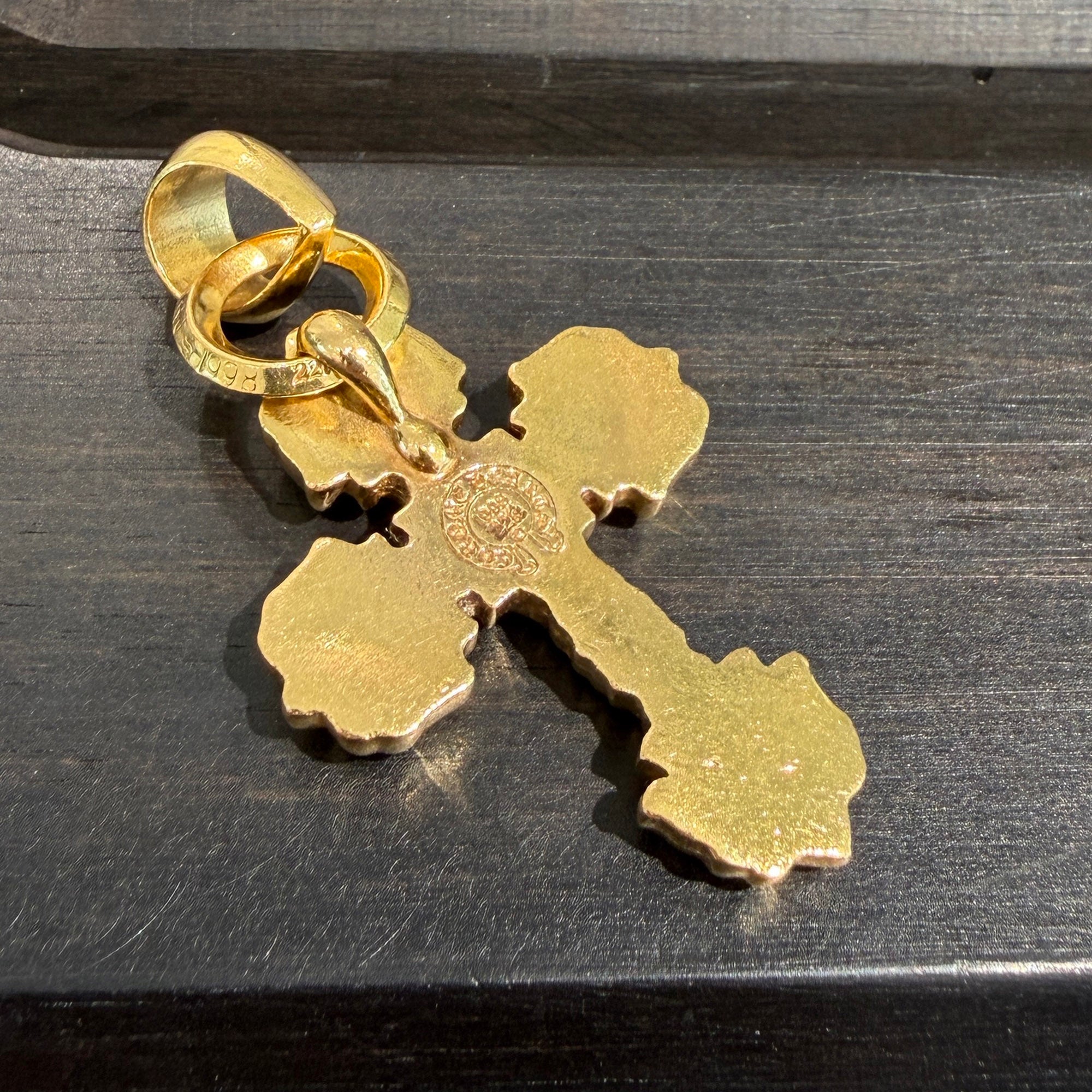 CHROME HEARTS 22K Filigree Cross Pendent XS With Bail Pave Diamond クロムハーツ 22K フィリグリークロス ペンダントXS ウィズベイル パヴェダイアモンド