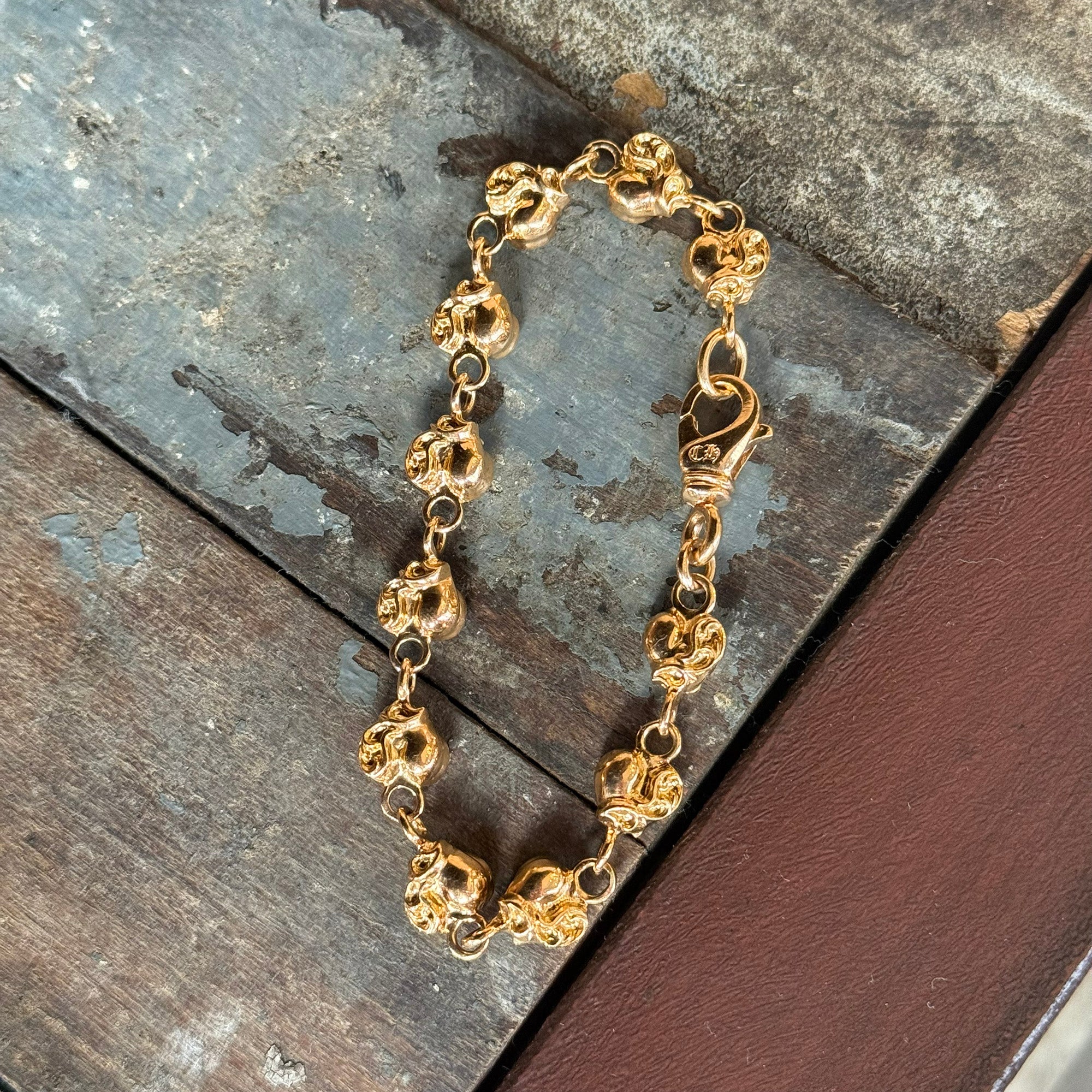 CHROME HEARTS 22K VINY HEART Link Bracelet 11LINK クロムハーツ 22K ヴィニーハート リンク ブレスレット 11リンク