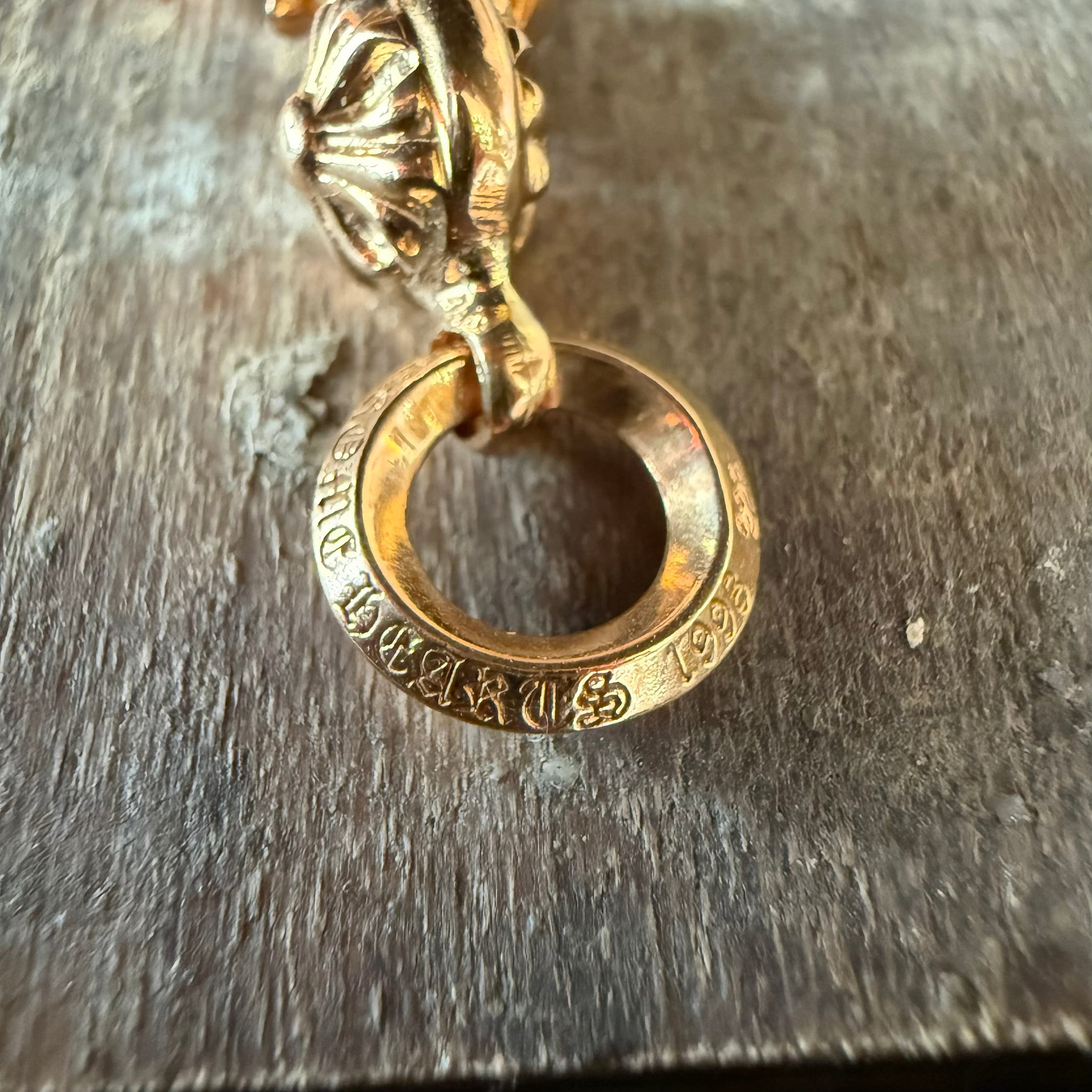 CHROME HEARTS 22K 1 Ball Tiny Cross Charm Neckless Top クロムハーツ 22K 1ボール タイニークロスチャーム ネックレストップ