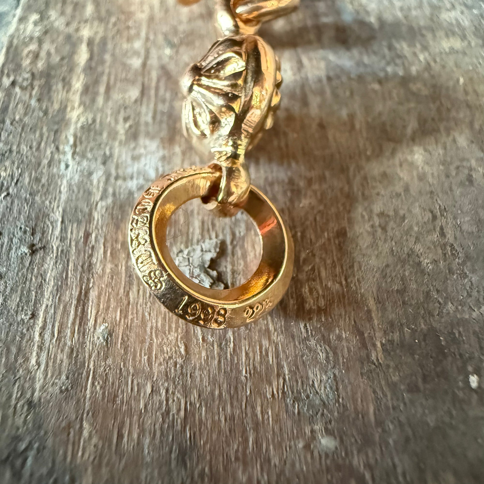 CHROME HEARTS 22K 1 Ball Tiny Cross Charm Neckless Top クロムハーツ 22K 1ボール タイニークロスチャーム ネックレストップ