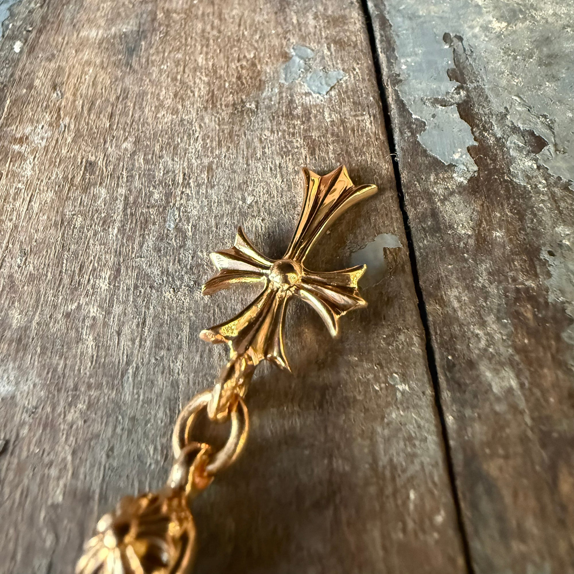 CHROME HEARTS 22K 1 Ball Tiny Cross Charm Neckless Top クロムハーツ 22K 1ボール タイニークロスチャーム ネックレストップ