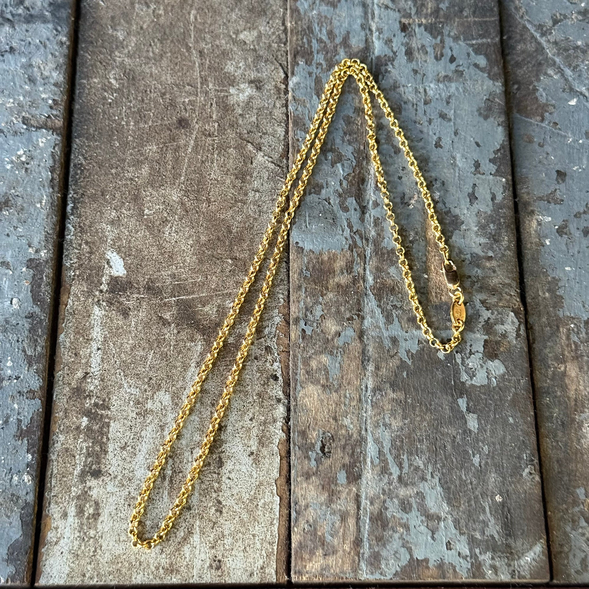 CHROME HEARTS 22K Roll Chain Necklace Size 18 Inch クロムハーツ 22K ロールチェーン ネックレス サイズ18インチ