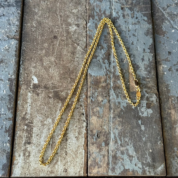 CHROME HEARTS 22K Roll Chain Necklace Size 18 Inch クロムハーツ 22K ロールチェーン ネックレス サイズ18インチ