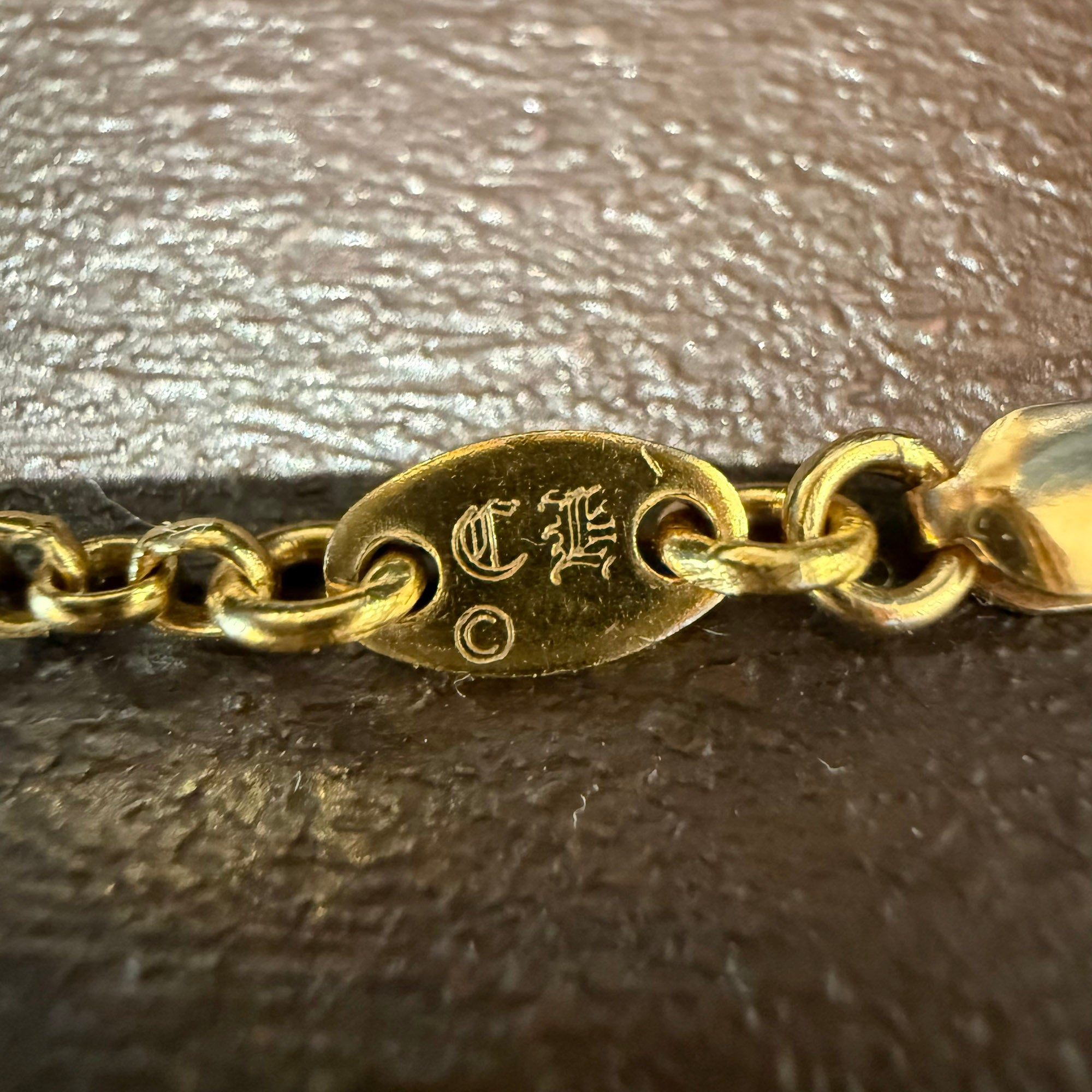 CHROME HEARTS 22K Roll Chain Necklace Size 18 Inch クロムハーツ 22K ロールチェーン ネックレス サイズ18インチ