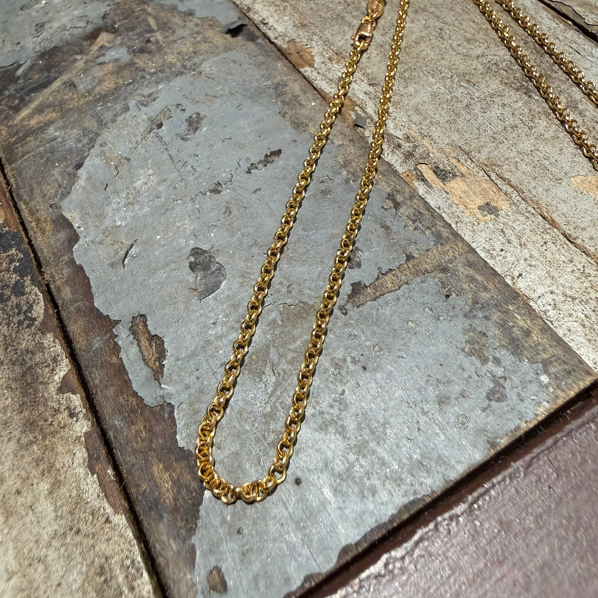 CHROME HEARTS 22K Roll Chain Necklace Size 18 Inch クロムハーツ 22K ロールチェーン ネックレス サイズ18インチ