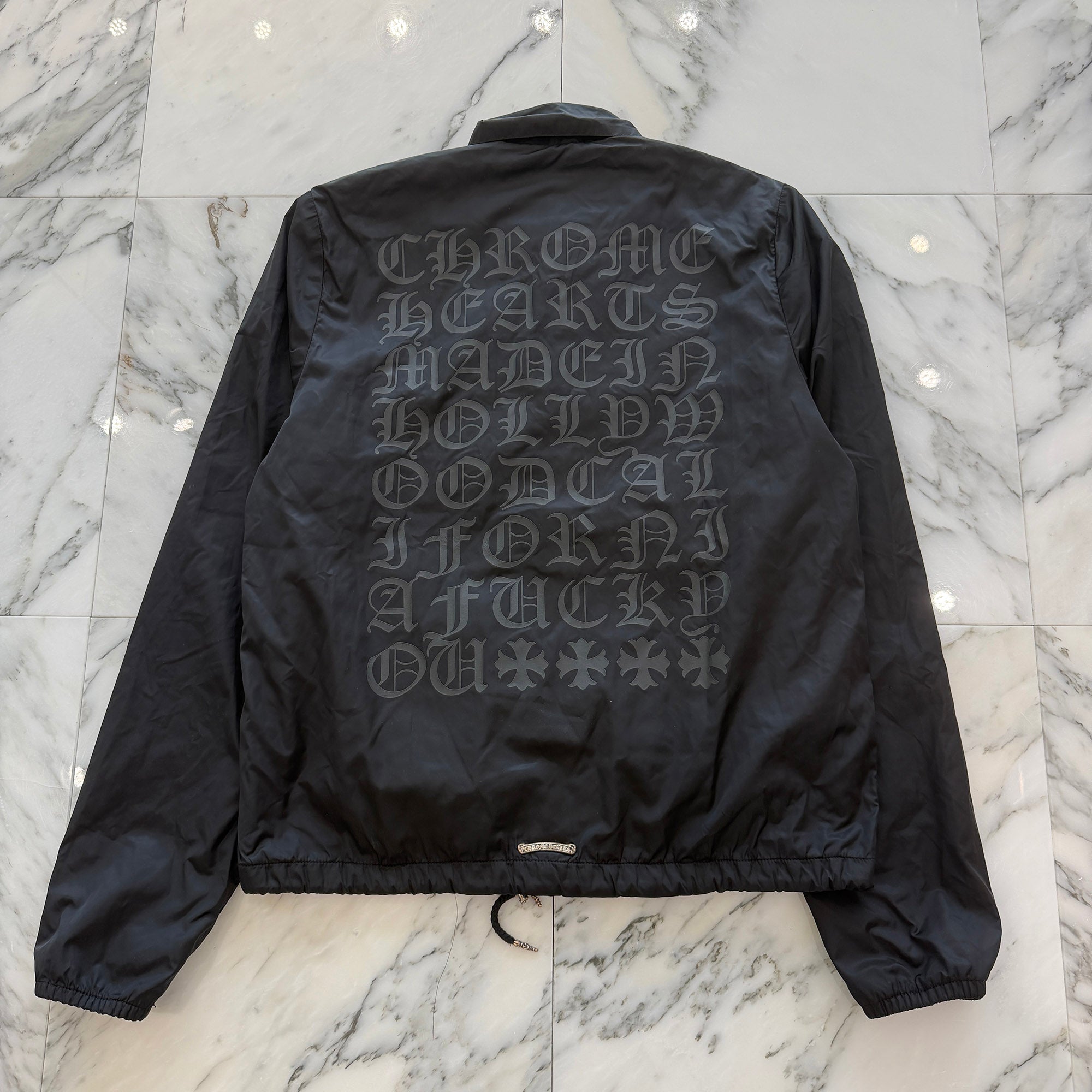 CHROME HEARTS RIGGINS FBRC English Print Nylon Coach Jacket Size M クロムハーツ リギンズ ファブリック イングリッシュ プリント ナイロンコーチジャケット サイズM