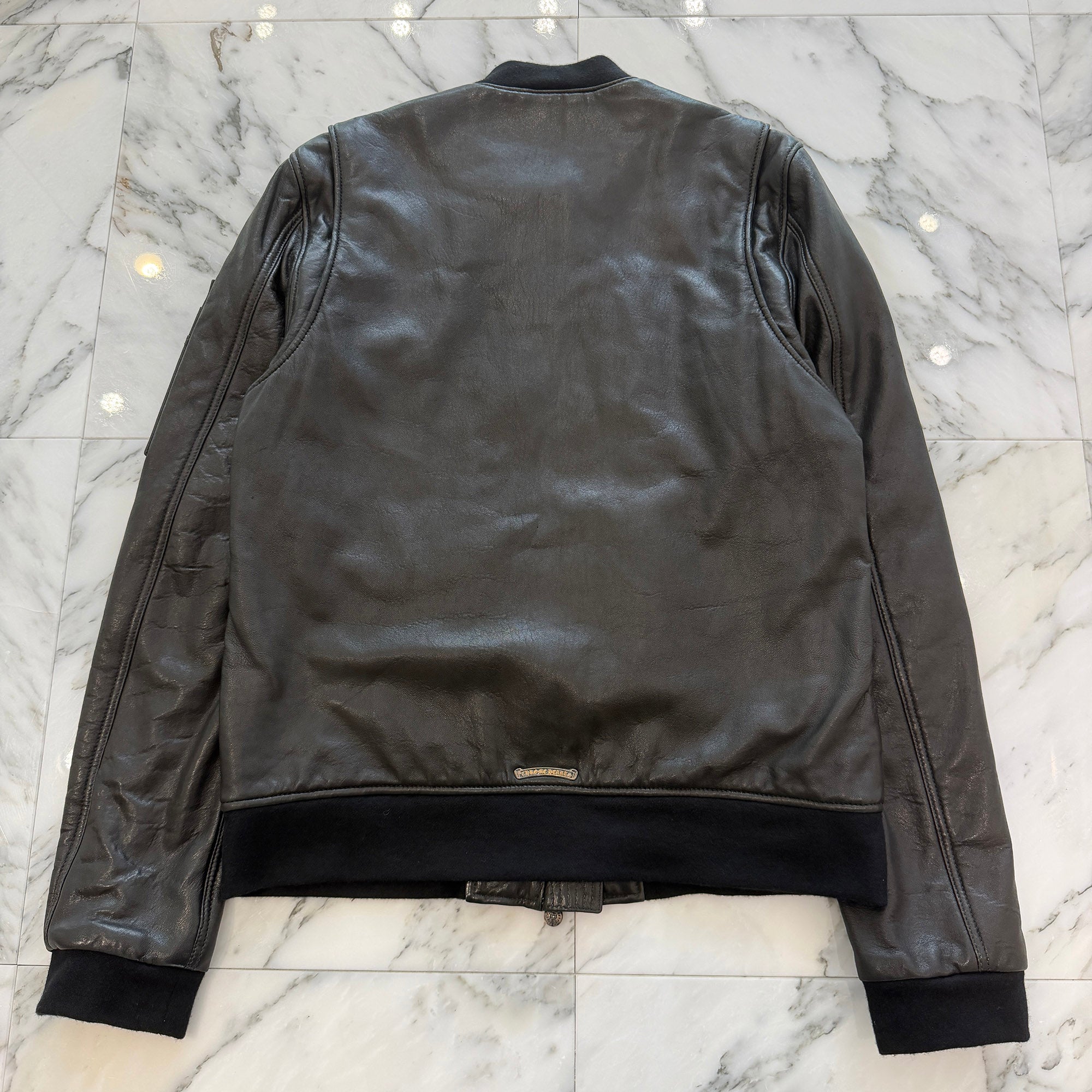 CHROME HEARTS Soft Leather Dagger Zip Up Bomber Jacket Size M クロムハーツ ソフトレザー ダガージップアップ ボンバージャケット サイズM
