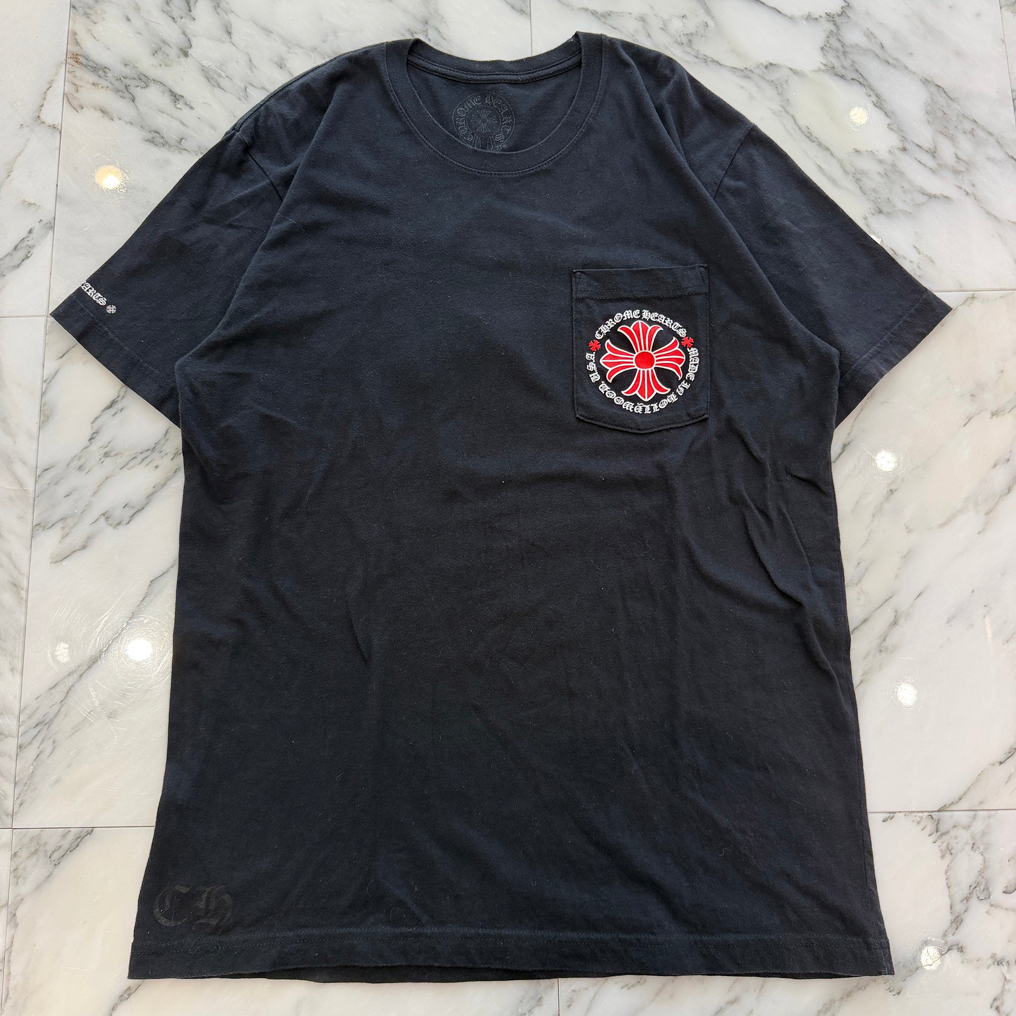 CHROME HEARTS Hollywood Limited Red CH Plus Horseshoe Tee Size L クロムハーツ ハリウッド限定 レッド CHプラス ホースシュー Tシャツ サイズL