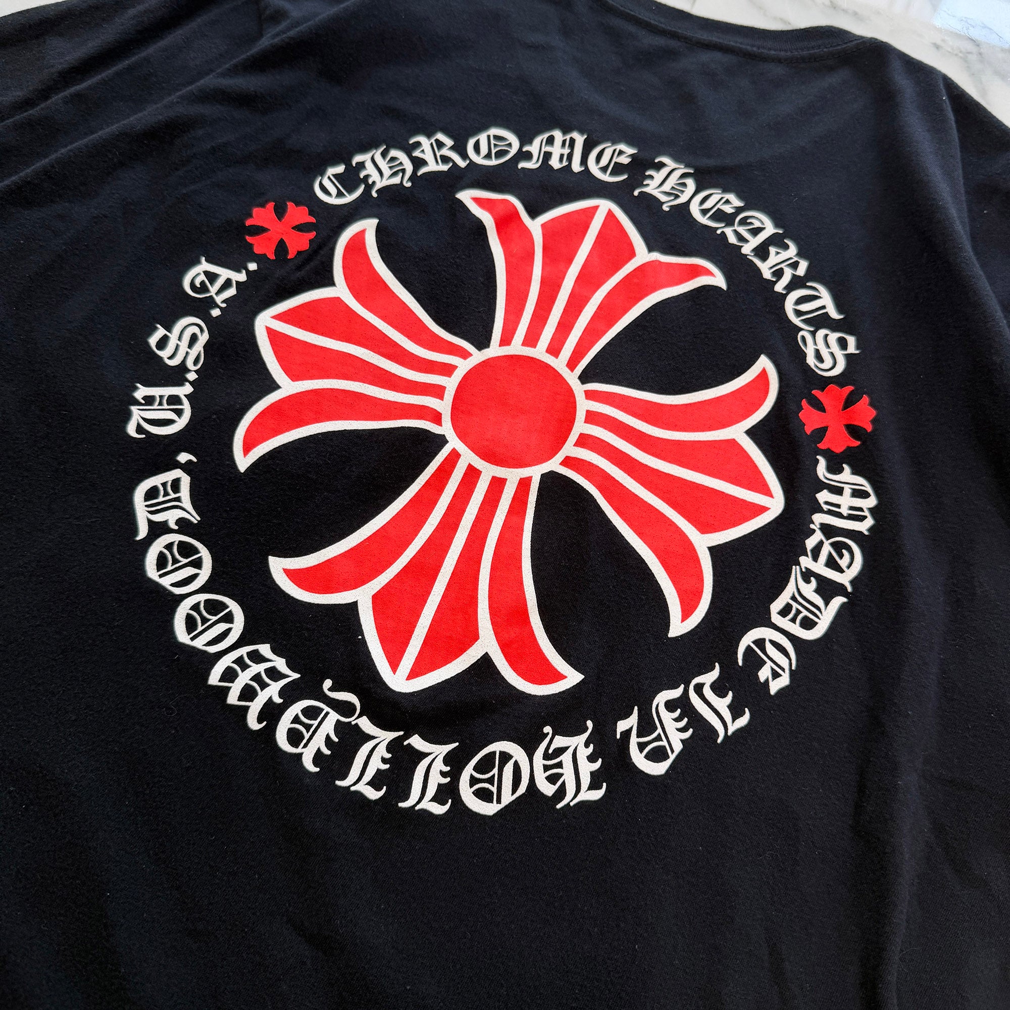 CHROME HEARTS Hollywood Limited Red CH Plus Horseshoe Tee Size L クロムハーツ ハリウッド限定 レッド CHプラス ホースシュー Tシャツ サイズL