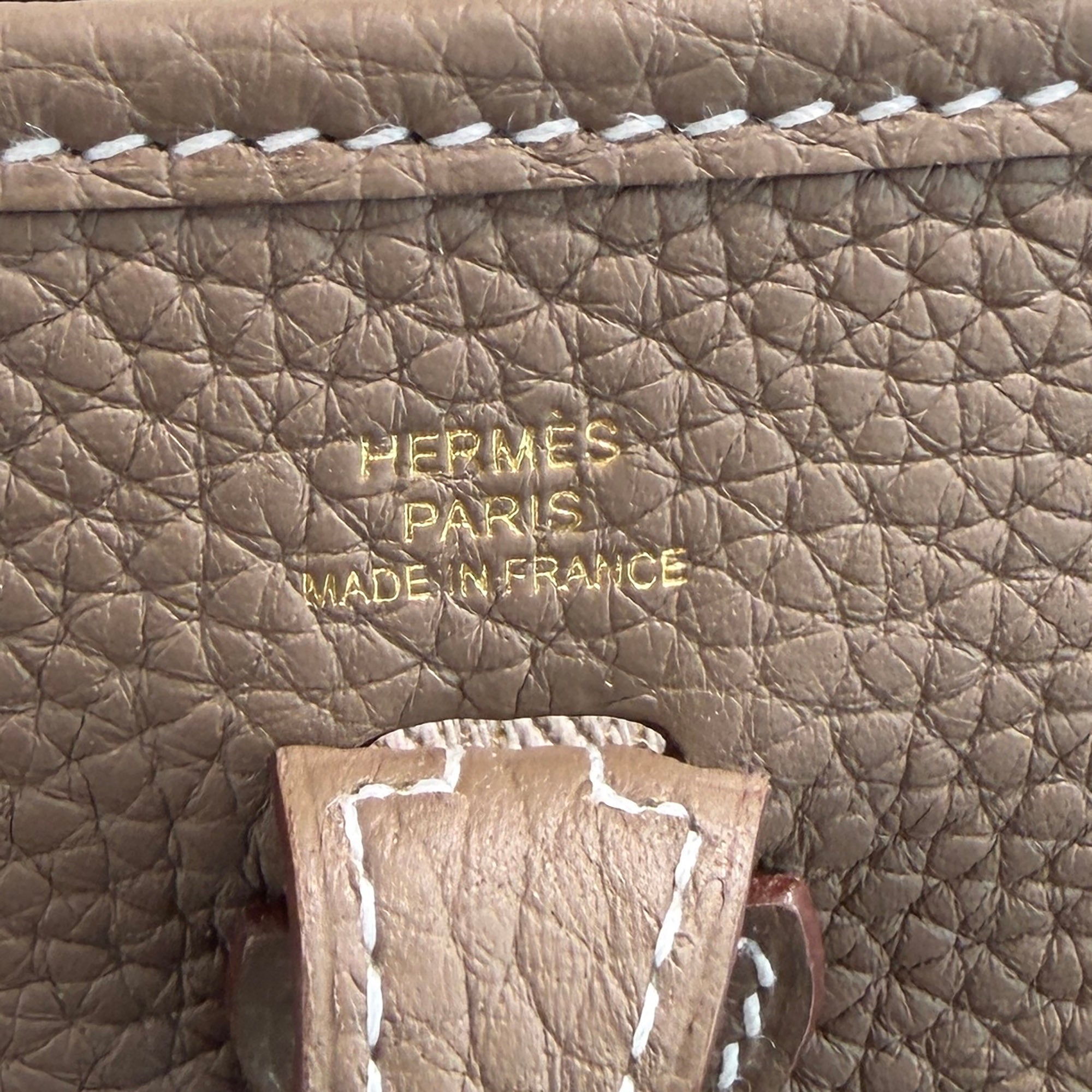 HERMES Evelyn Amazon TPM "Etoupe" G刻印 エルメス エブリン アマゾン TPM "エトゥープ" レザーショルダーバッグ G刻印