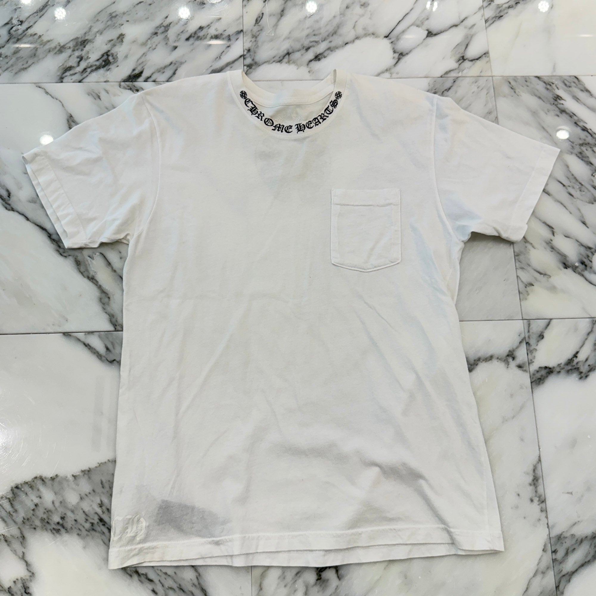 CHROME HEARTS Neck Logo Back Horseshoe Tee Size L クロムハーツ ネックロゴバックホースシューTシャツ サイズL