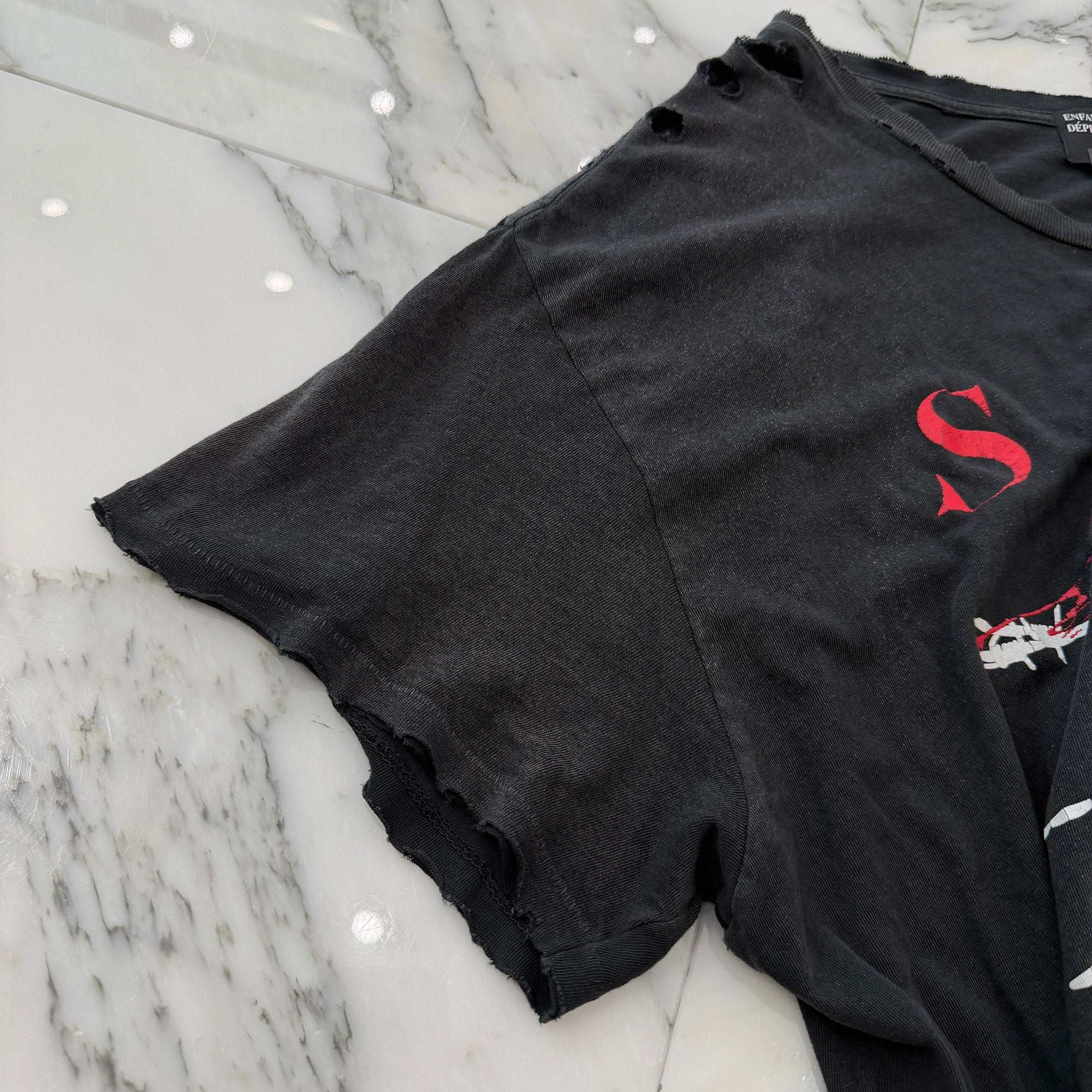 Enfants Riches Déprimés 2023SS "Sade Les Crimes De L'amour" Damage Tee Size XXL アンファン リッシュ デプリメ "シャーデ レ クリム ドゥ ラムール" ダメージ Tシャツ サイズXXL
