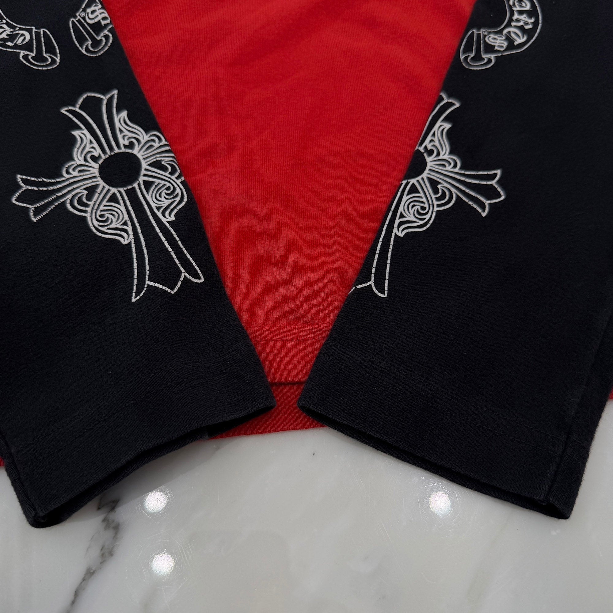 CHROME HEARTS Neck Logo Raglan Long Sleeve Tee Size M クロムハーツ ネックロゴ ラグランロングスリーブ Tシャツ サイズM