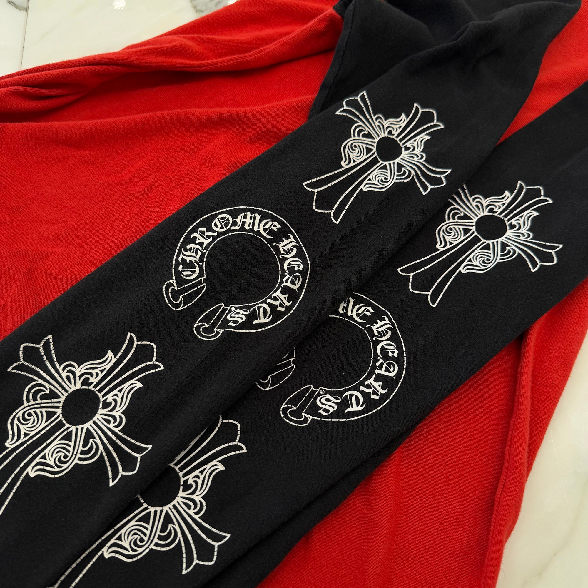 CHROME HEARTS Neck Logo Raglan Long Sleeve Tee Size M クロムハーツ ネックロゴ ラグランロングスリーブ Tシャツ サイズM