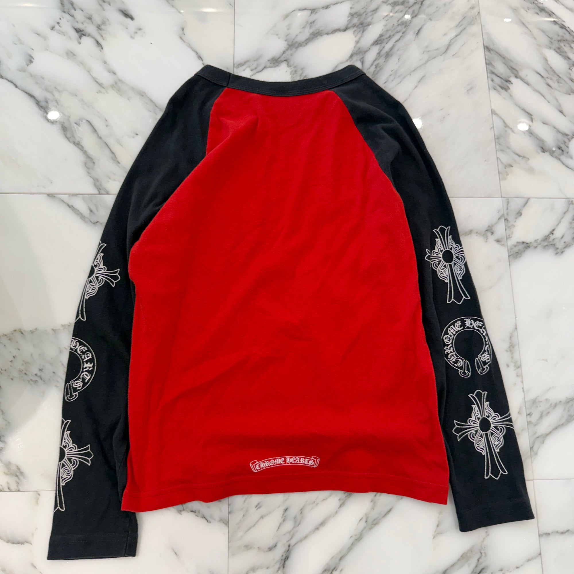 CHROME HEARTS Neck Logo Raglan Long Sleeve Tee Size M クロムハーツ ネックロゴ ラグランロングスリーブ Tシャツ サイズM