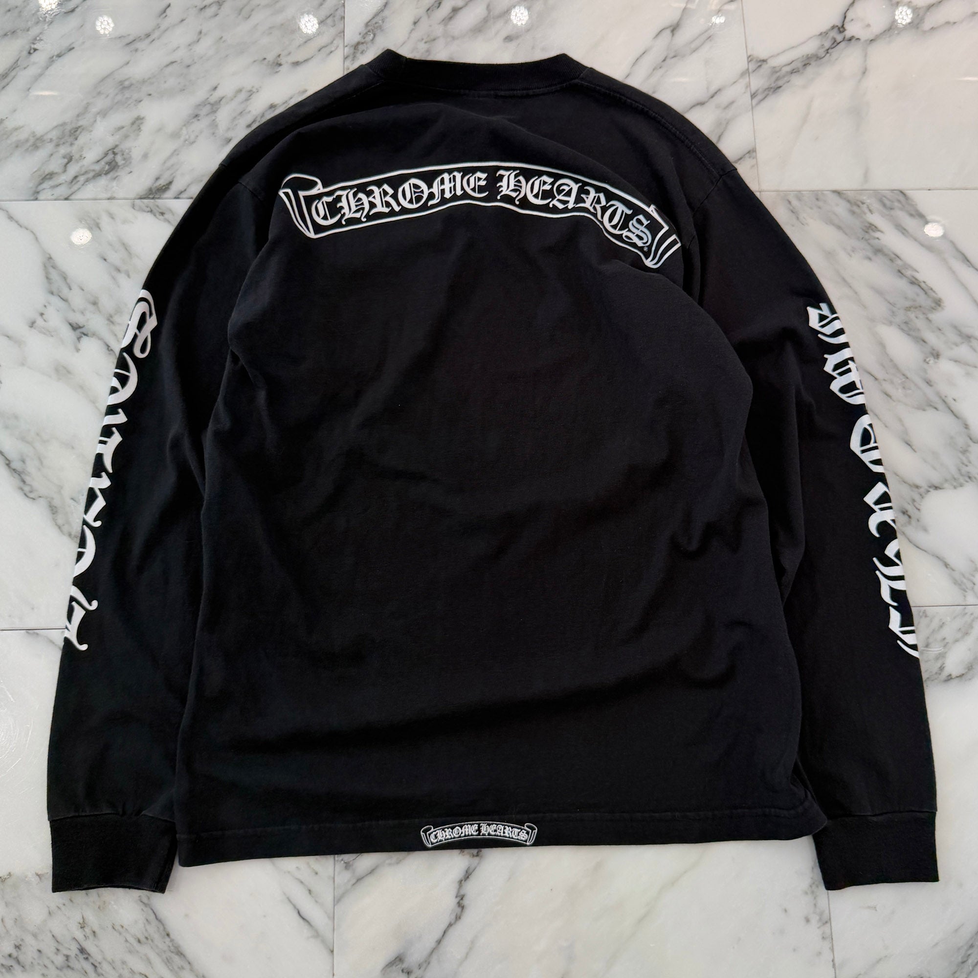 CHROME HEARTS Back Scroll Vertical Logo Long Sleeve Tee Size L クロムハーツ バック スクロール バーティカルロゴ ロングスリーブTシャツ サイズL