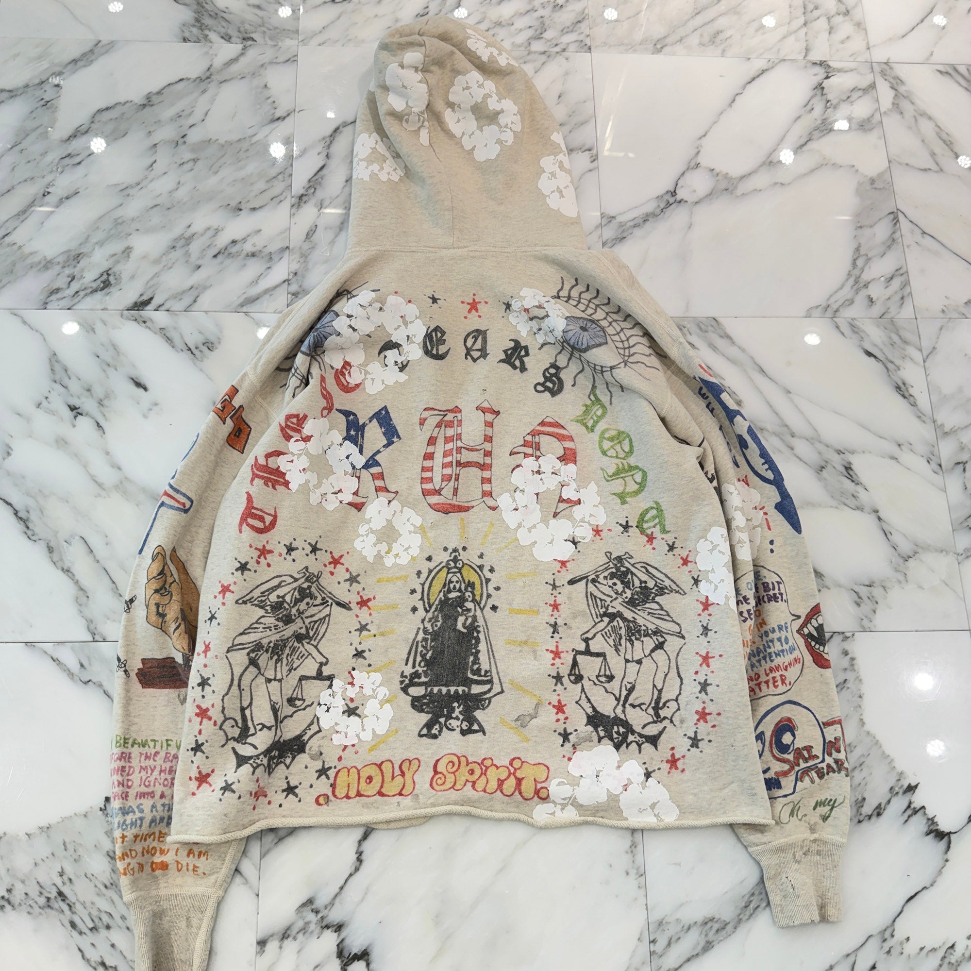 SAINT Mxxxxxx x DENIM TEARS 2022SS GREENAFFITTI HOODIE SM-S22-0000-083 Size XL セントマイケル×デニムティアーズ グラフィティー フーディ サイズXL