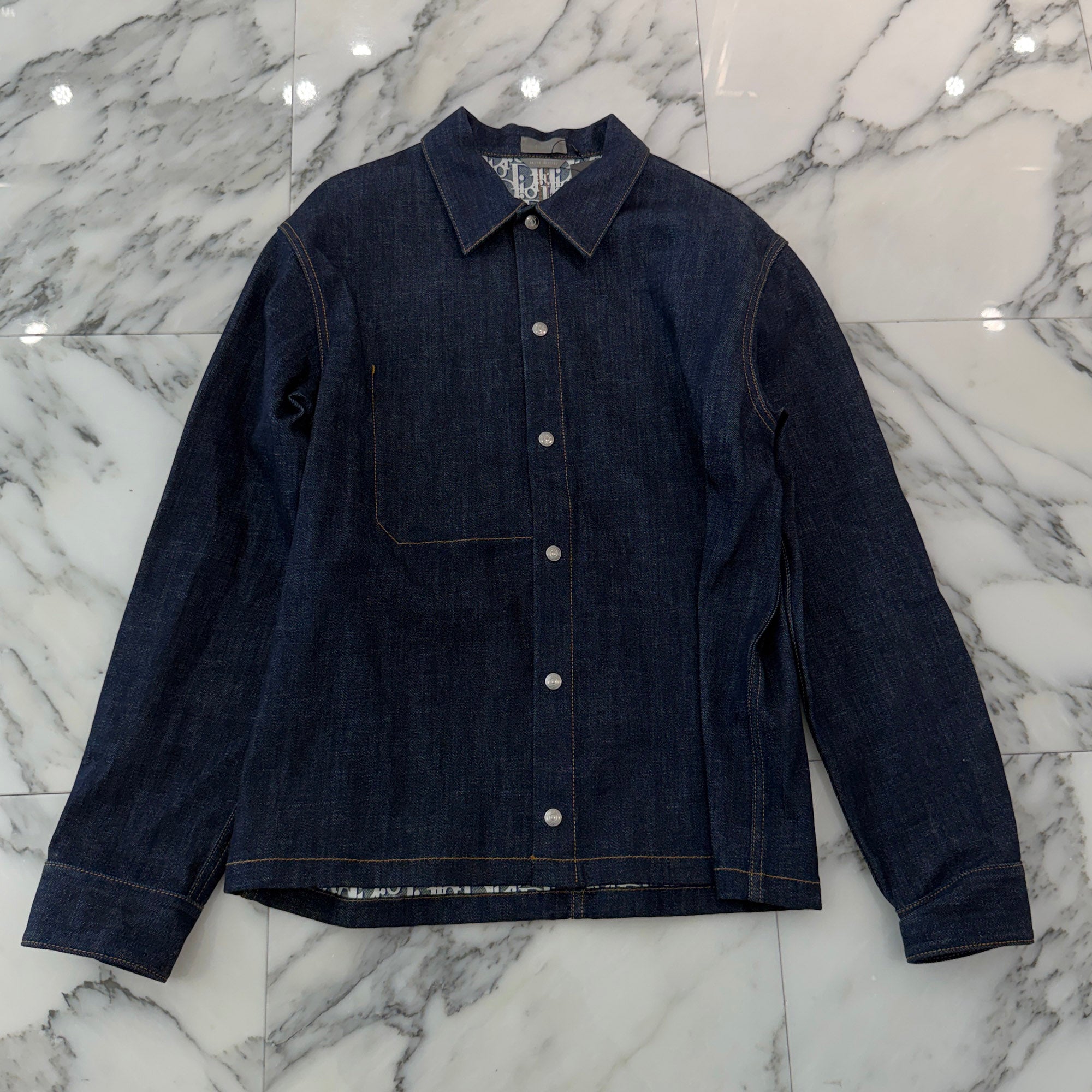 DIOR 2022SS Oblique Cotton Denim Jacket 033D490A226X Size 46 ディオール オブリーク コットン デニムジャケット サイズ46