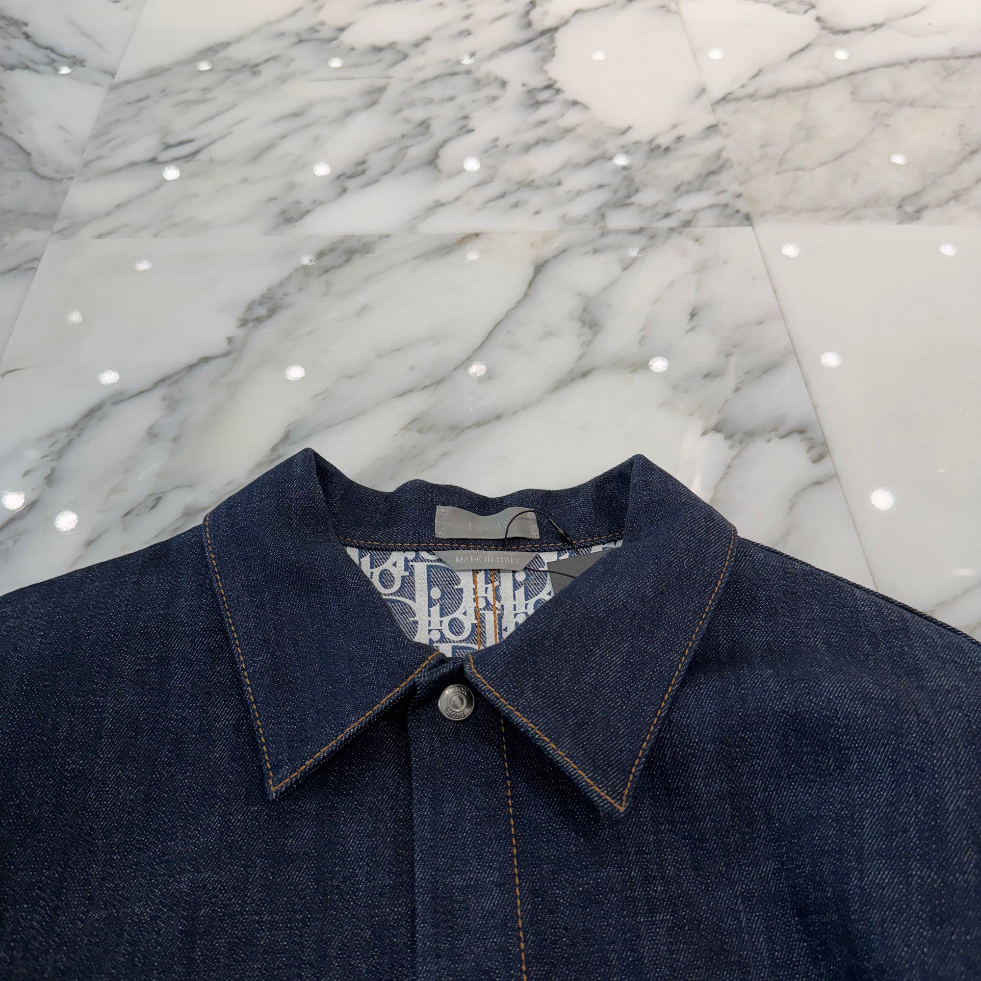 DIOR 2022SS Oblique Cotton Denim Jacket 033D490A226X Size 46 ディオール オブリーク コットン デニムジャケット サイズ46