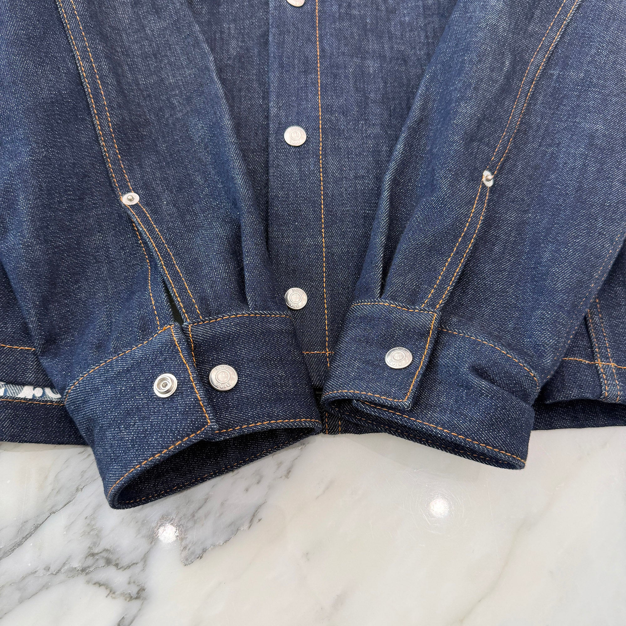 DIOR 2022SS Oblique Cotton Denim Jacket 033D490A226X Size 46 ディオール オブリーク コットン デニムジャケット サイズ46
