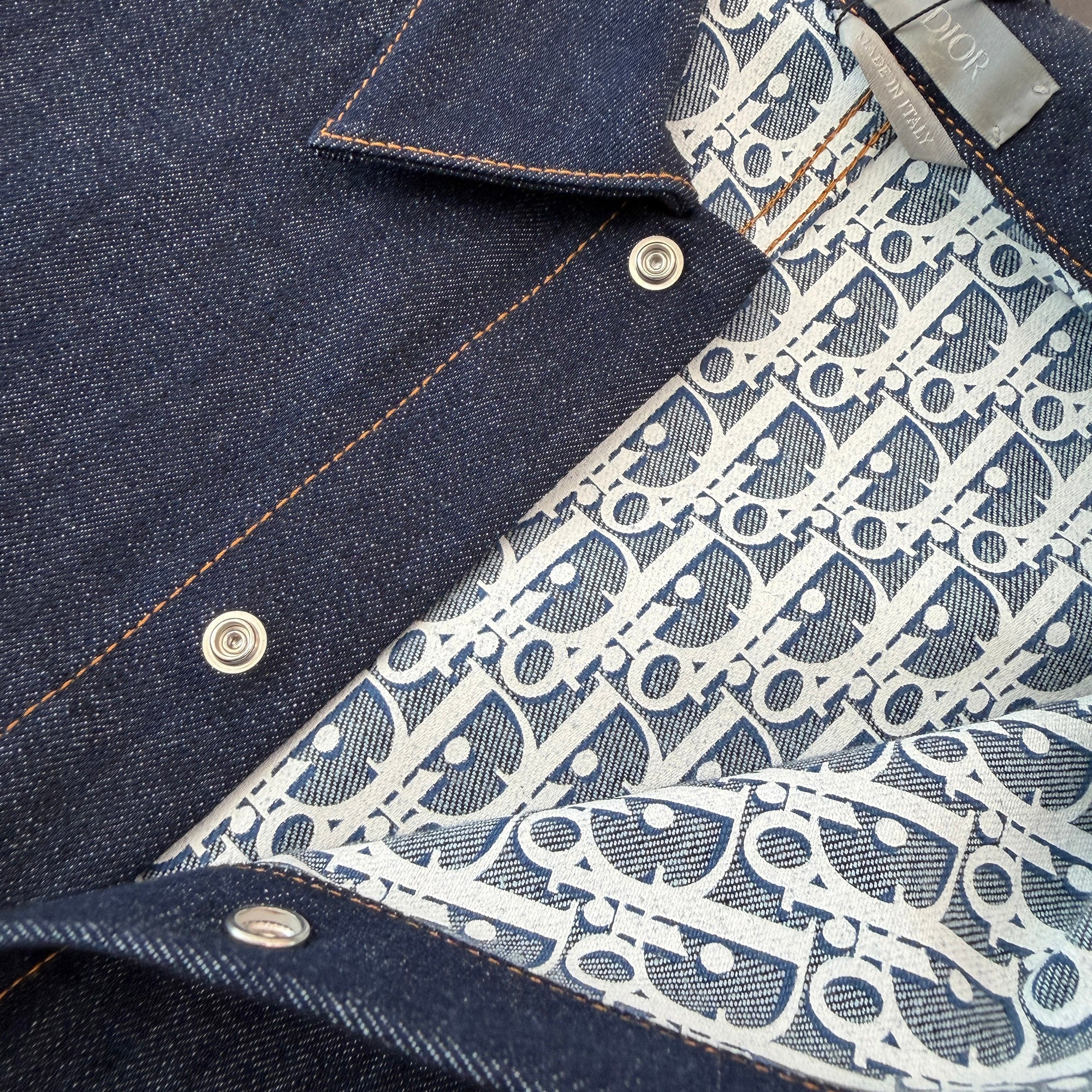 DIOR 2022SS Oblique Cotton Denim Jacket 033D490A226X Size 46 ディオール オブリーク コットン デニムジャケット サイズ46
