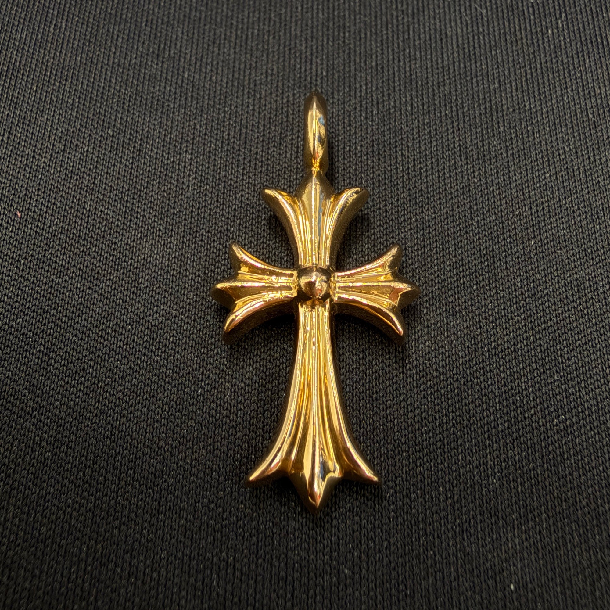 CHROME HEARTS 22K Tiny Fat Cross Charm Pave Ruby Pendant Top クロムハーツ 22K タイニーファットクロス チャーム パヴェルビー ペンダントトップ