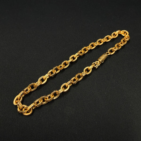 CHROME HEARTS 22K PAPER CHAIN BRACELET Size 8 Inch クロムハーツ 22K ペーパー チェーン ブレスレット サイズ8インチ