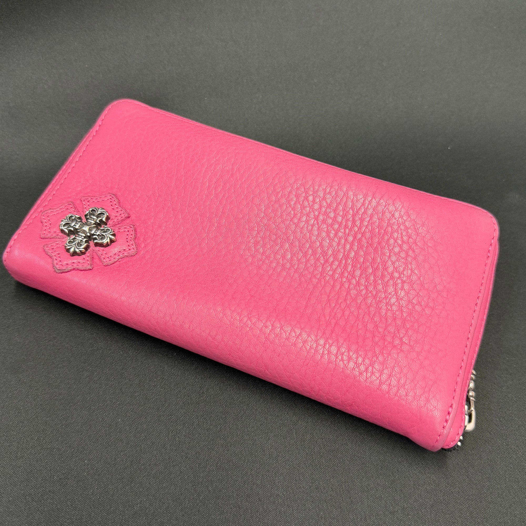 CHROME HEARTS Filigree Plus Leather Patch Round Zip Wallet クロムハーツ フィリグリープラス レザーパッチ ウォレット