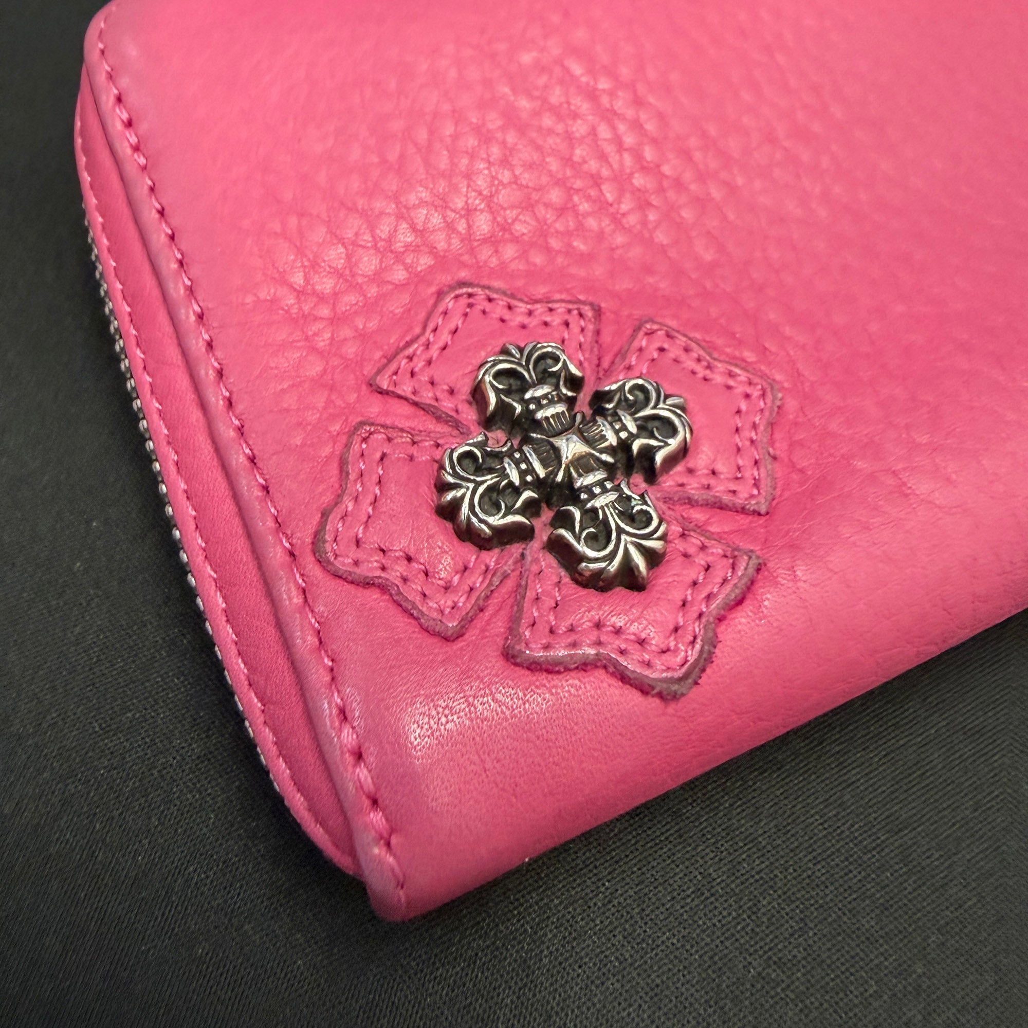 CHROME HEARTS Filigree Plus Leather Patch Round Zip Wallet クロムハーツ フィリグリープラス レザーパッチ ウォレット