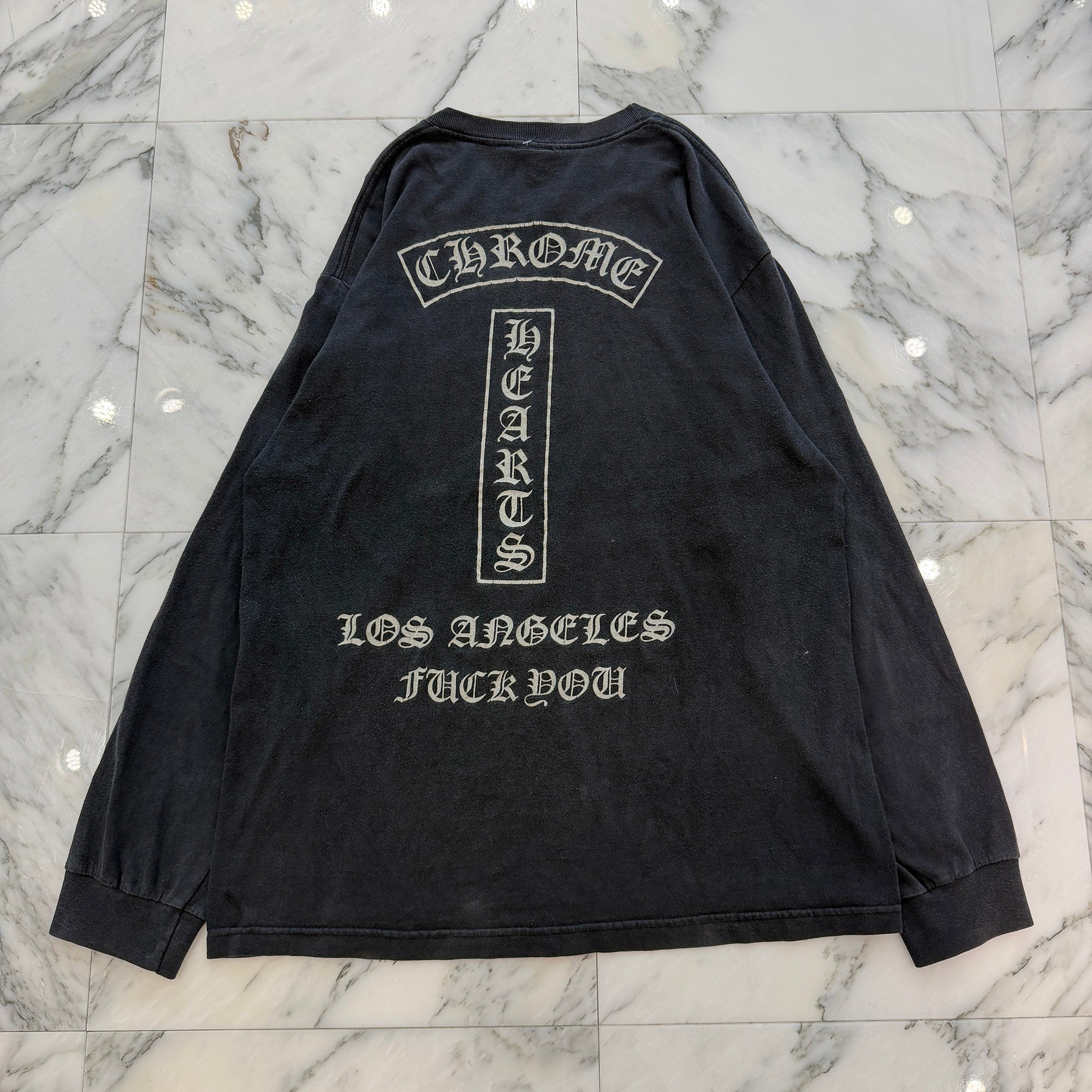 CHROME HEARTS Los Angeles Limited Back T-Bar Logo Fuck You Print Long Sleeve Tee Size L クロムハーツ ロサンゼルス限定 バックTバーロゴ ファックユー プリントロングスリーブTシャツ サイズL