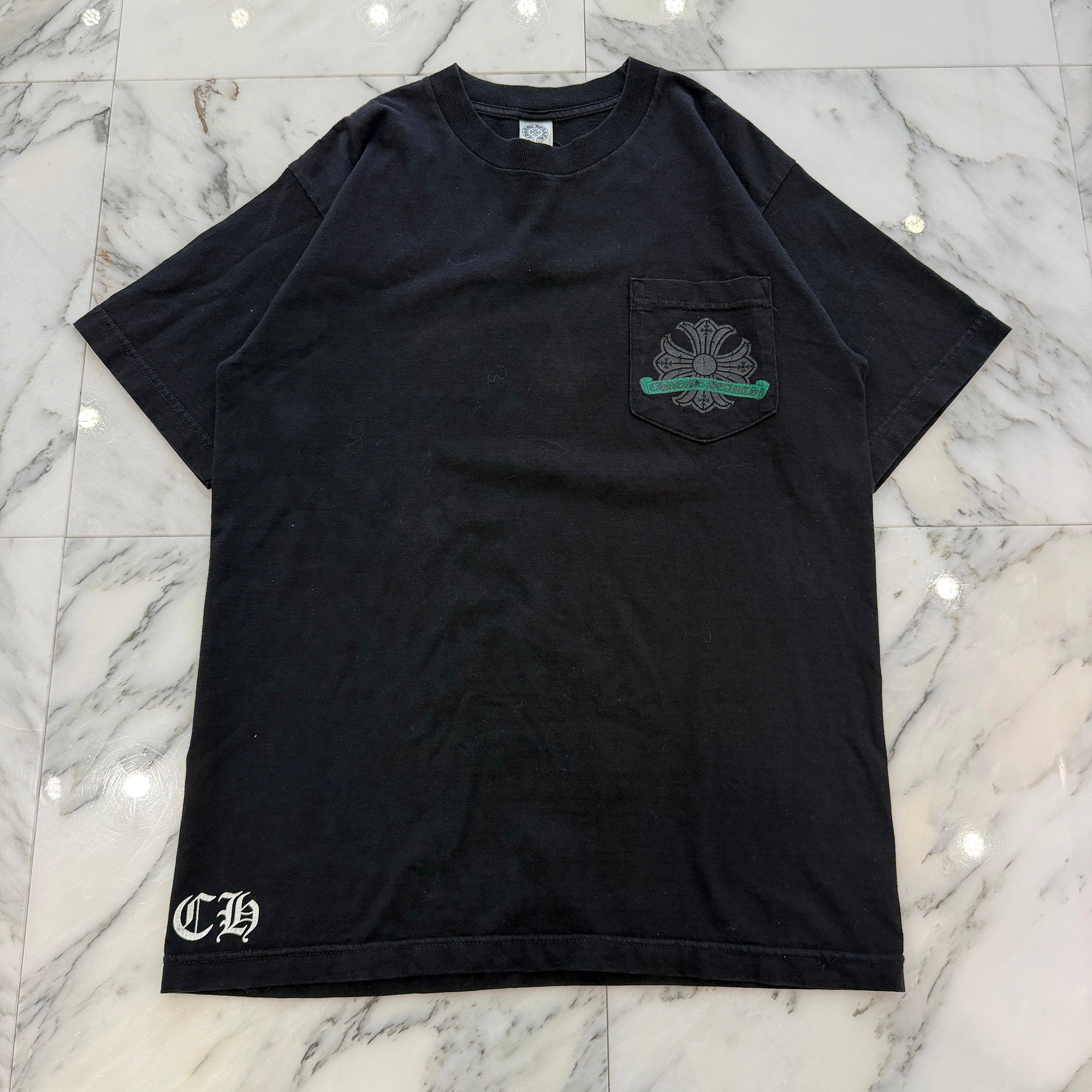 CHROME HEARTS CH Plus Scroll Green Horseshoe Tee Size M クロムハーツ CHプラス スクロール グリーン ホースシュー Tシャツ サイズM